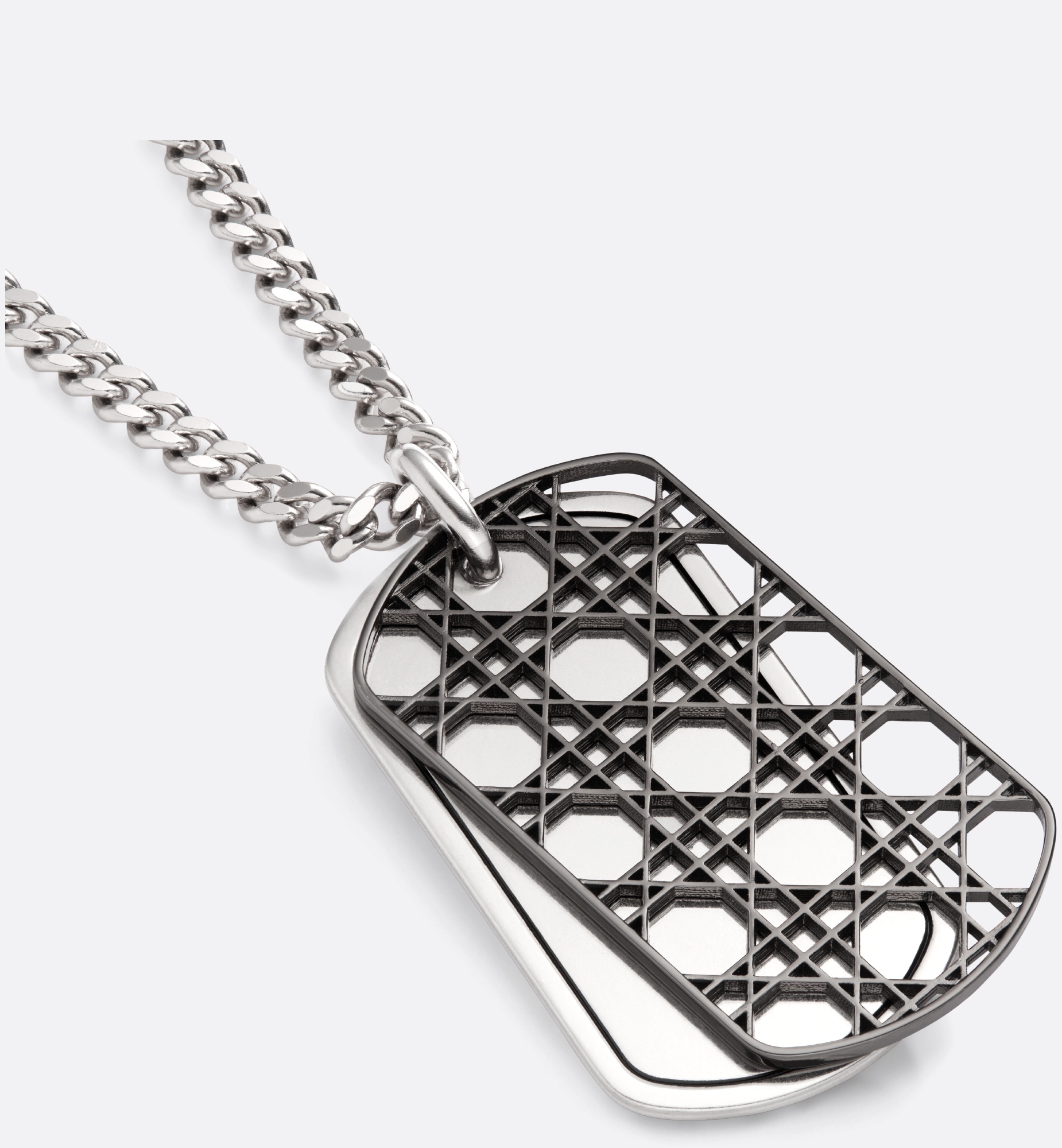 Cannage Plate Pendant Necklace - 4