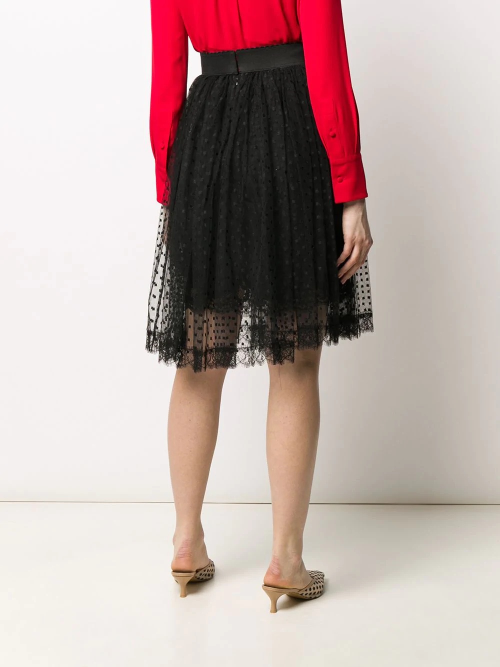 pleated lace midi skirt - 4