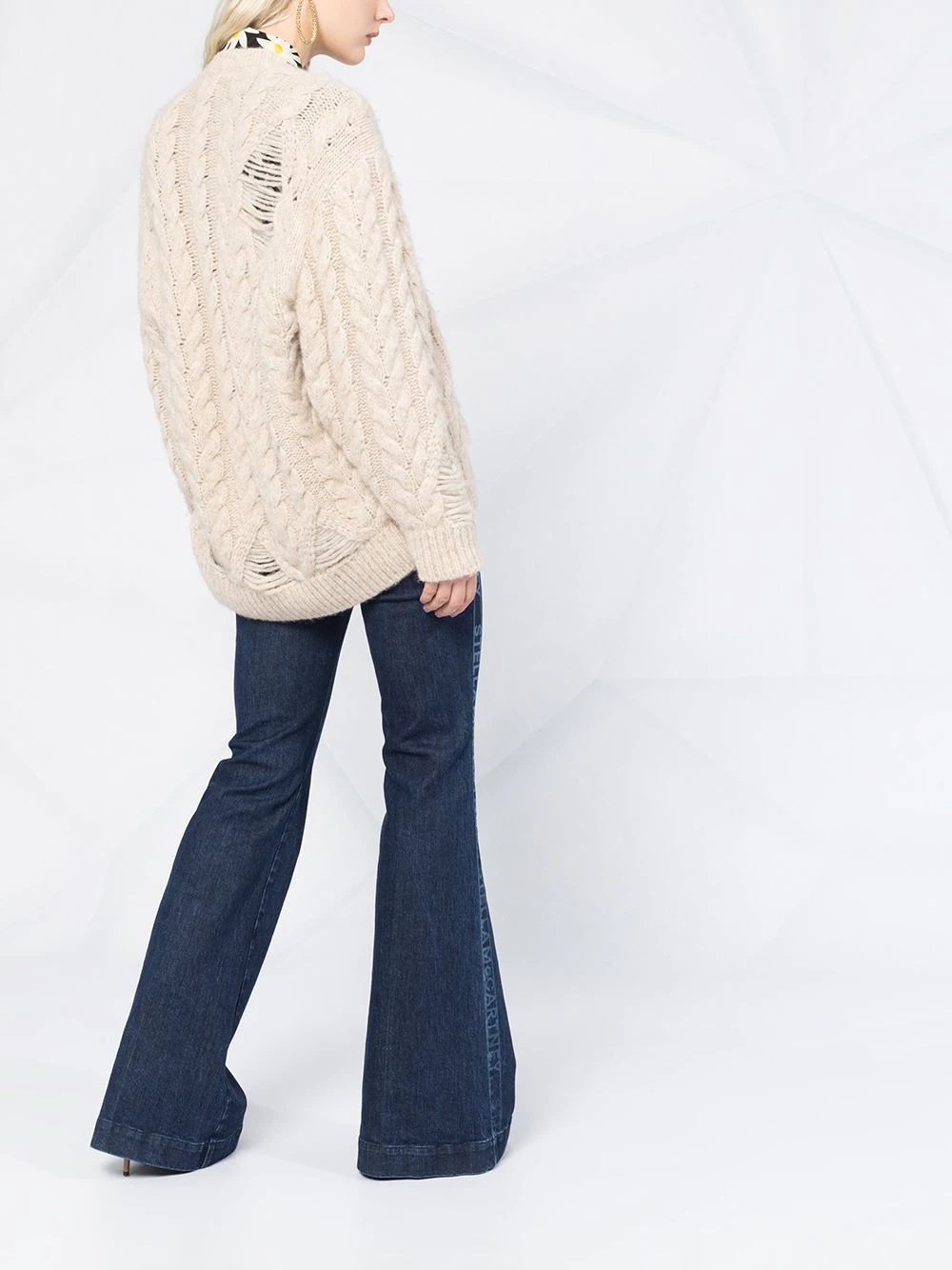 oversized cable-knit jumper - 6