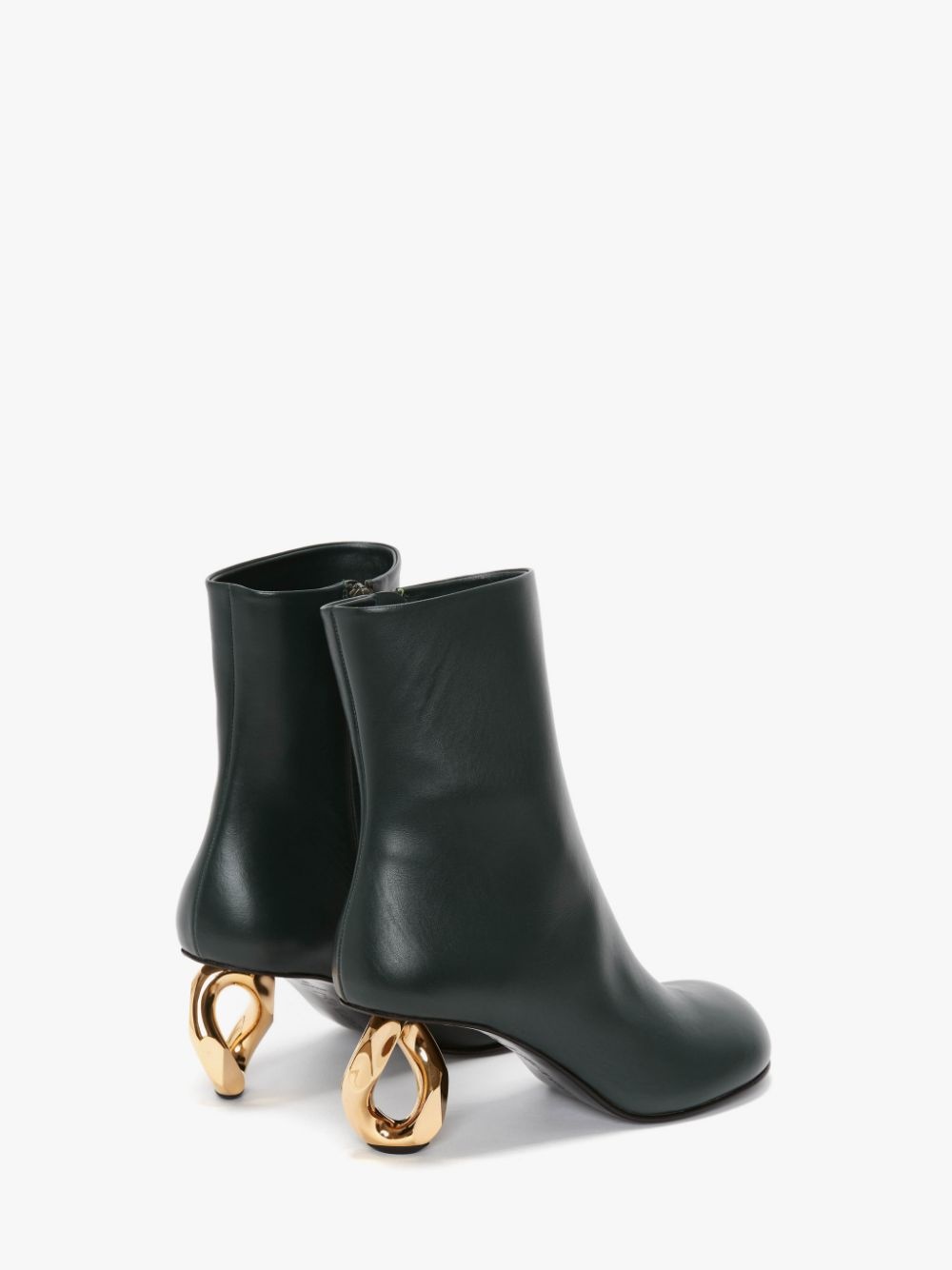 LEATHER CHAIN ANKLE BOOTS - 3