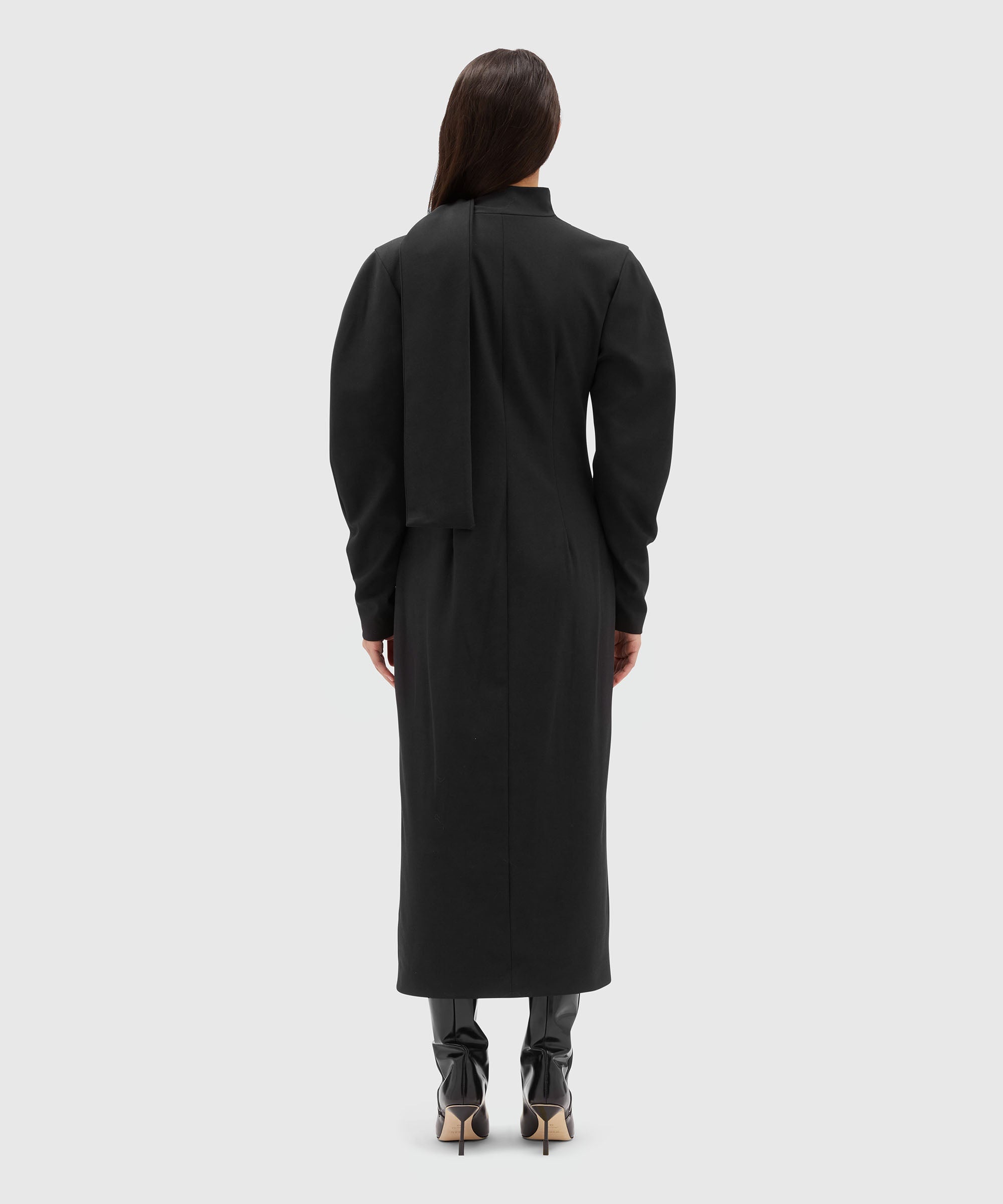 Blended wool midi dress with applications - 3
