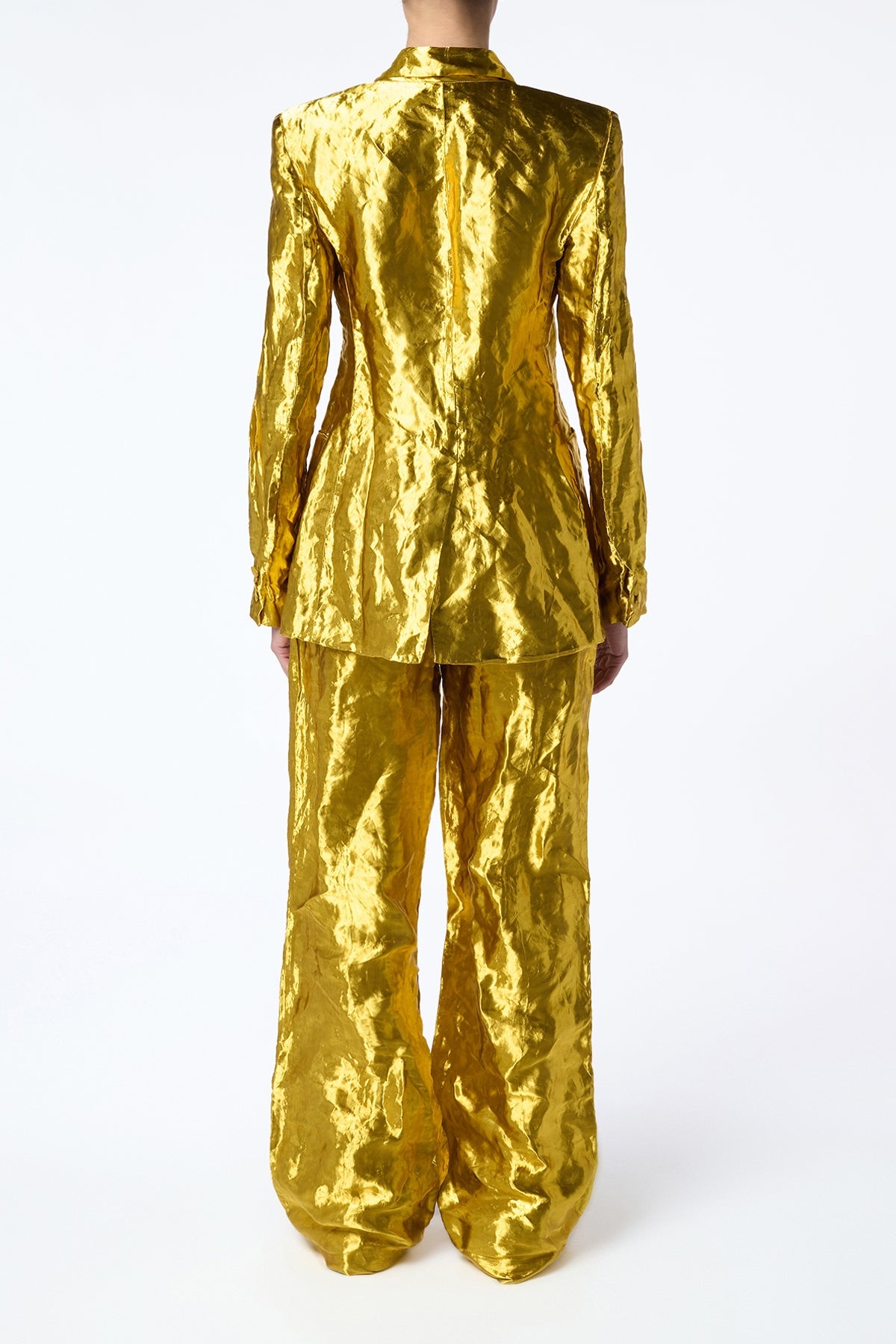 Mick Blazer in Gold Metallic Silk - 6