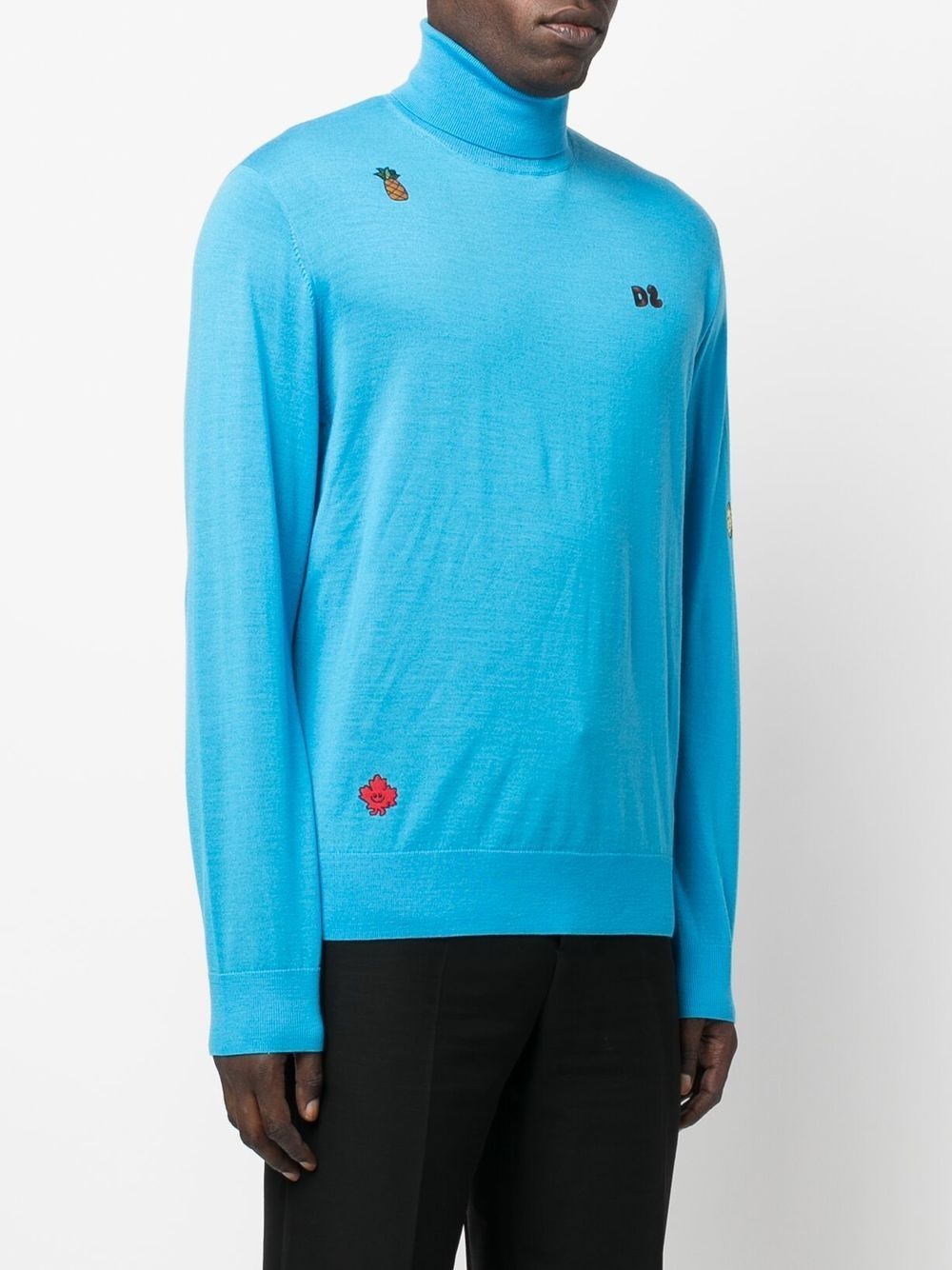 logo-embroidered rollneck jumper - 3