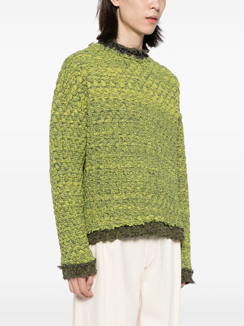 intarsia-knit logo mélange jumper - 3