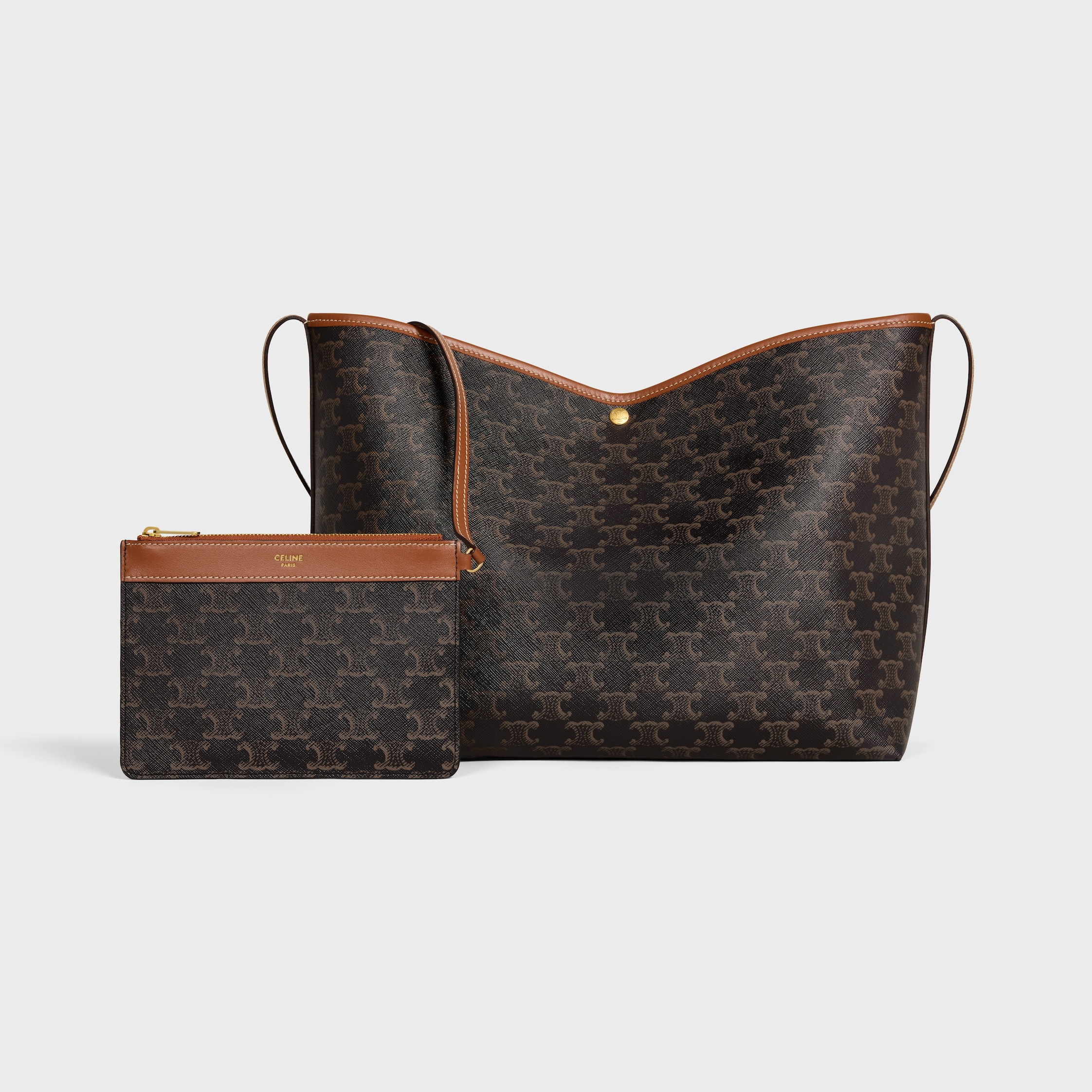 SOFT SHOPPER BAG IN Triomphe Canvas and Calfskin - 4