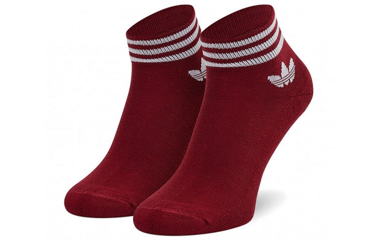 adidas originals Tref Ank Sck Hc Contrasting Colors Logo Sports Socks 3 Pairs Red / Purple / Dark Ol - 2
