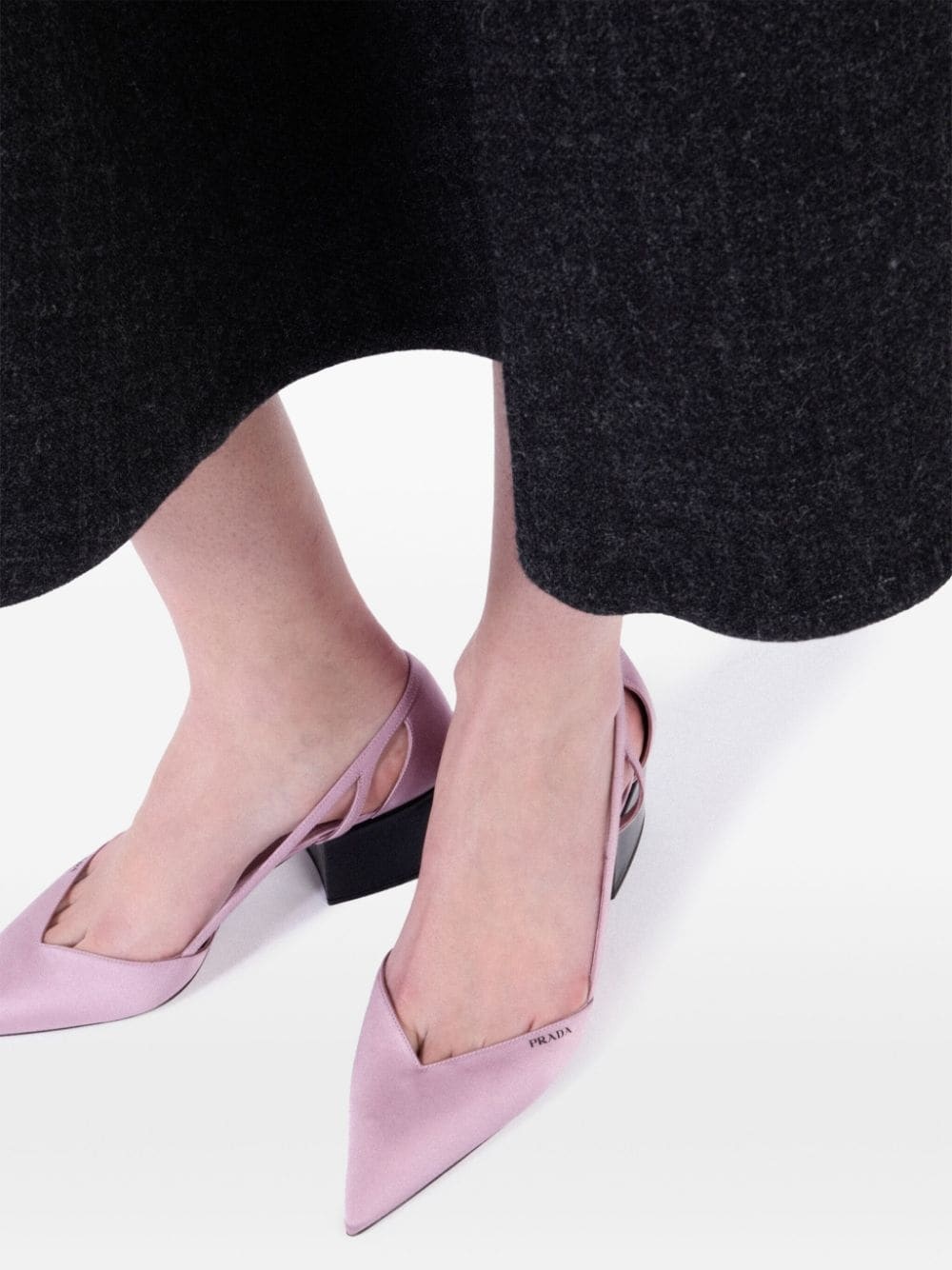 55mm satin cut-out pumps - 6