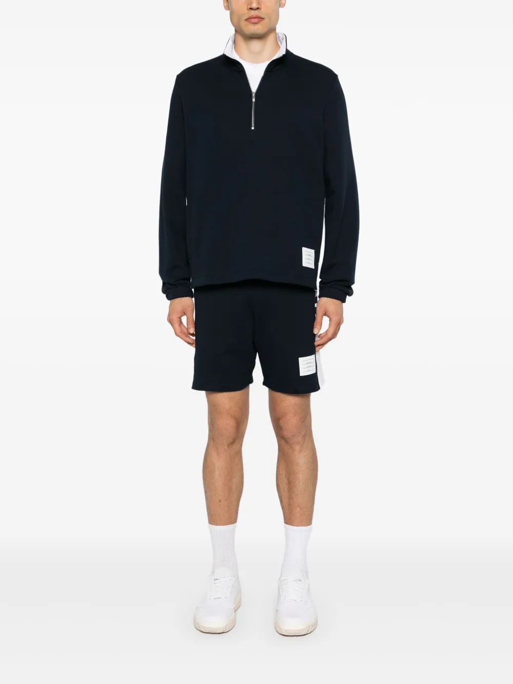 THOM BROWNE - Men Funnel Neck Half Zip Pullover - 1