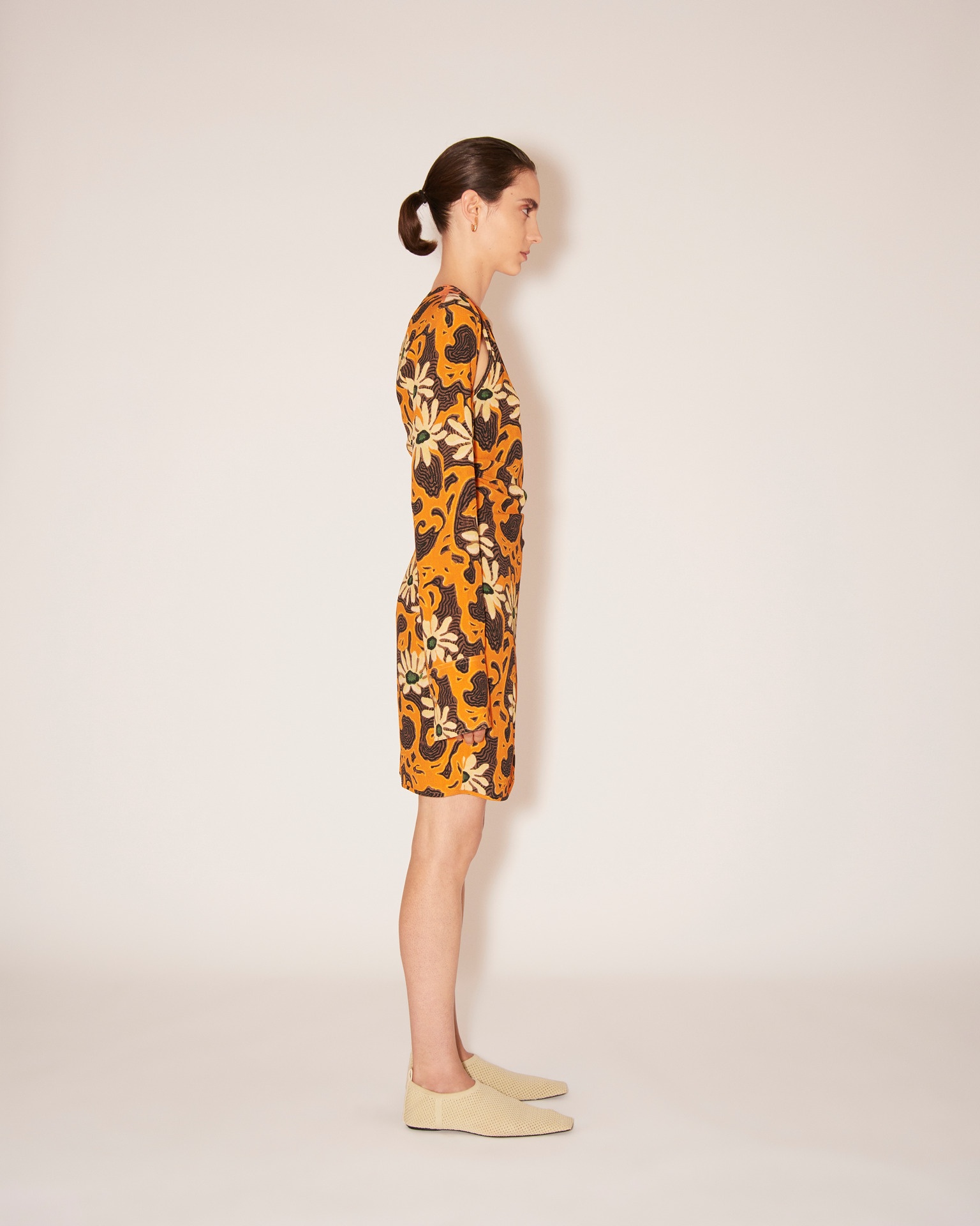 IRA - Crepe-viscose floral dress - Orange - 4