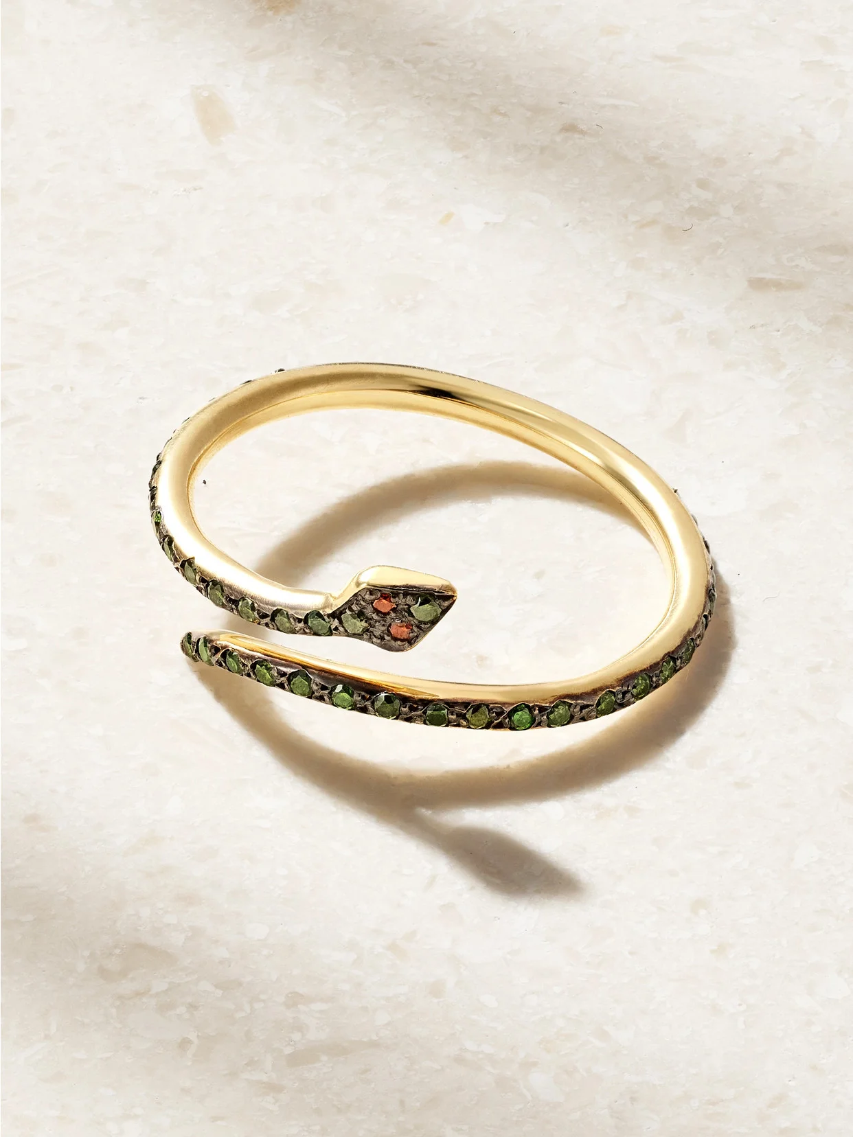 Small Python 18-karat Gold Diamond Ring - 1