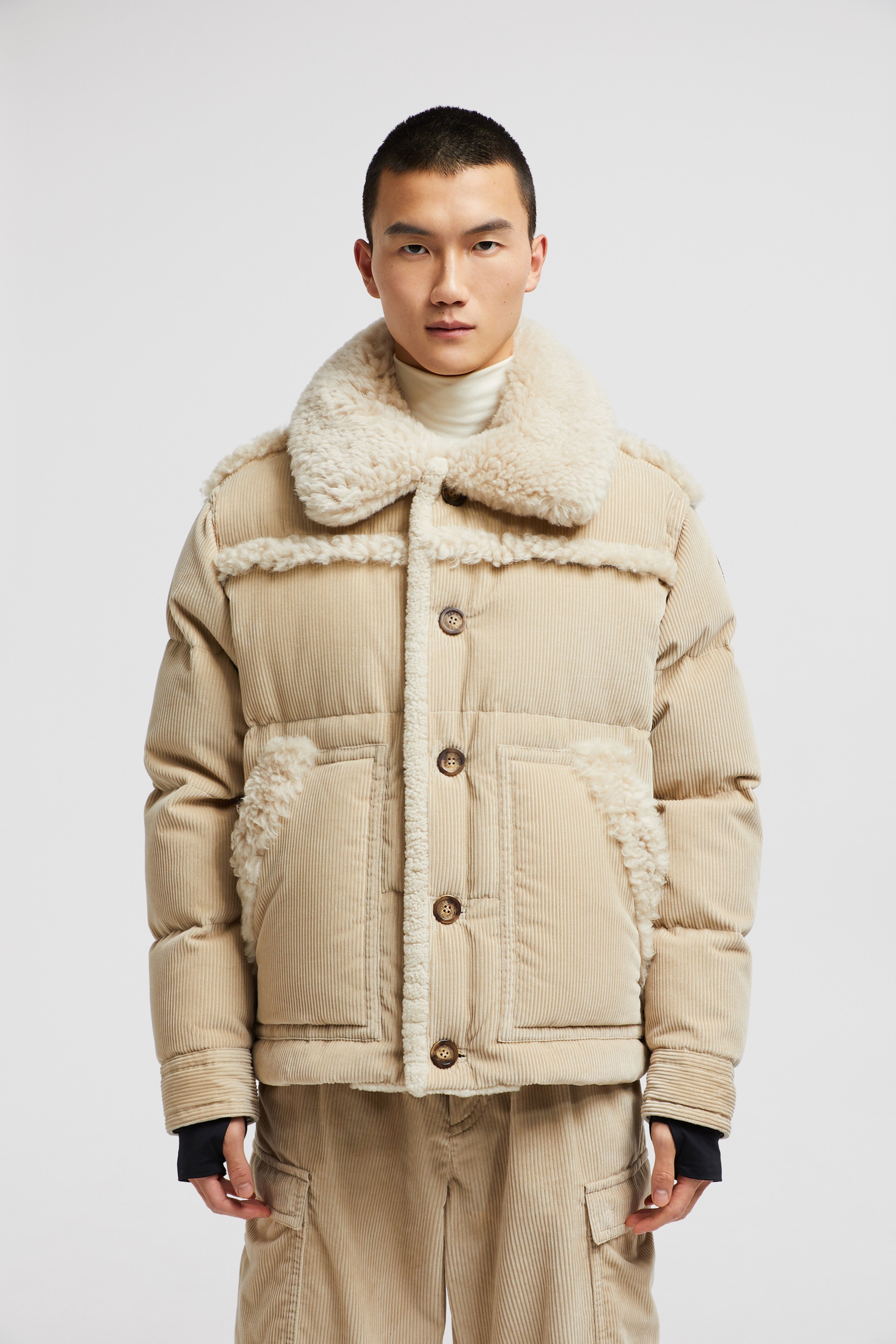 Couloir Corduroy & Shearling Short Down Jacket - 3