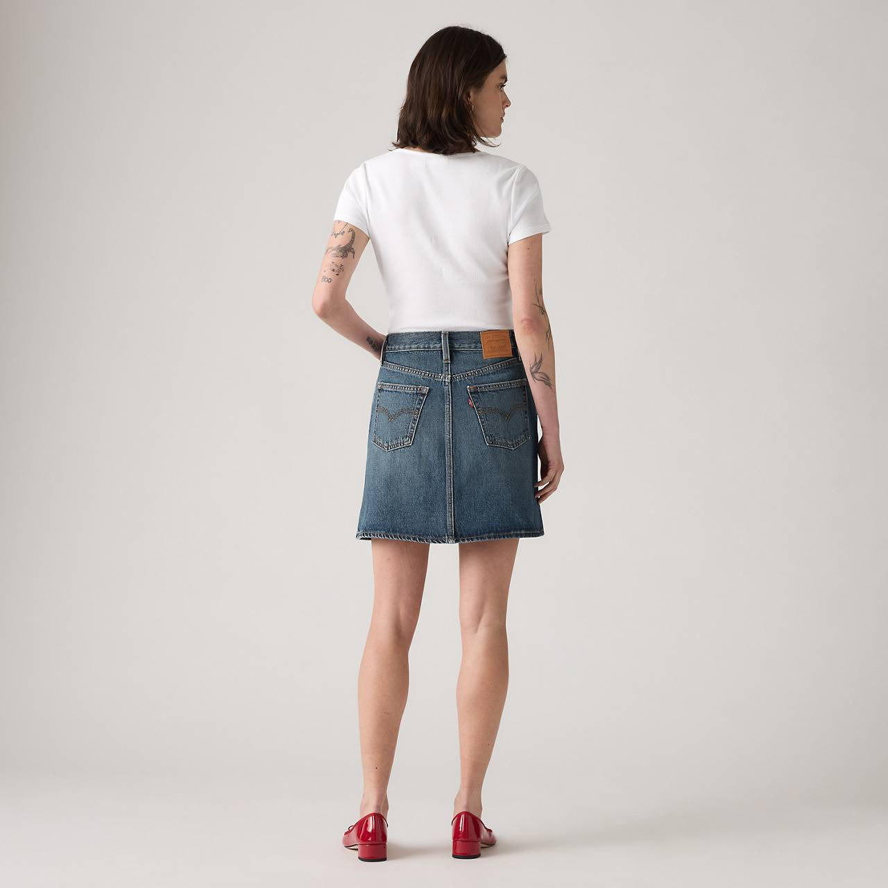 RETRO BUTTON FRONT SKIRT - 5
