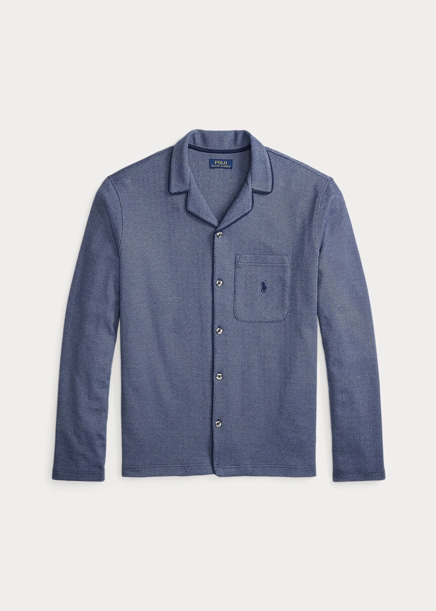 Herringbone-Knit Pajama Shirt - 1