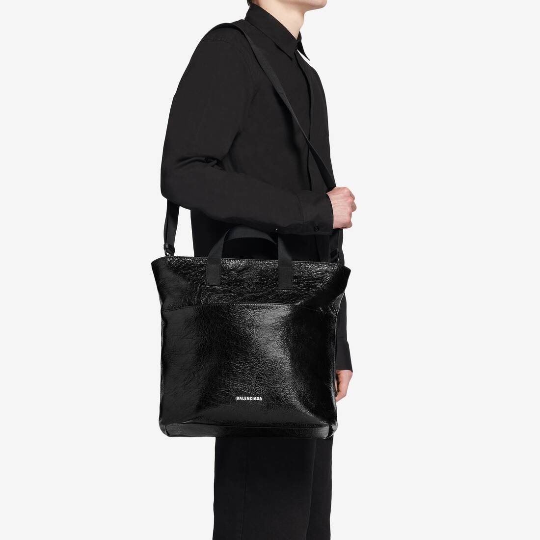 Men's Explorer Tote Bag With Strap in Black - 6