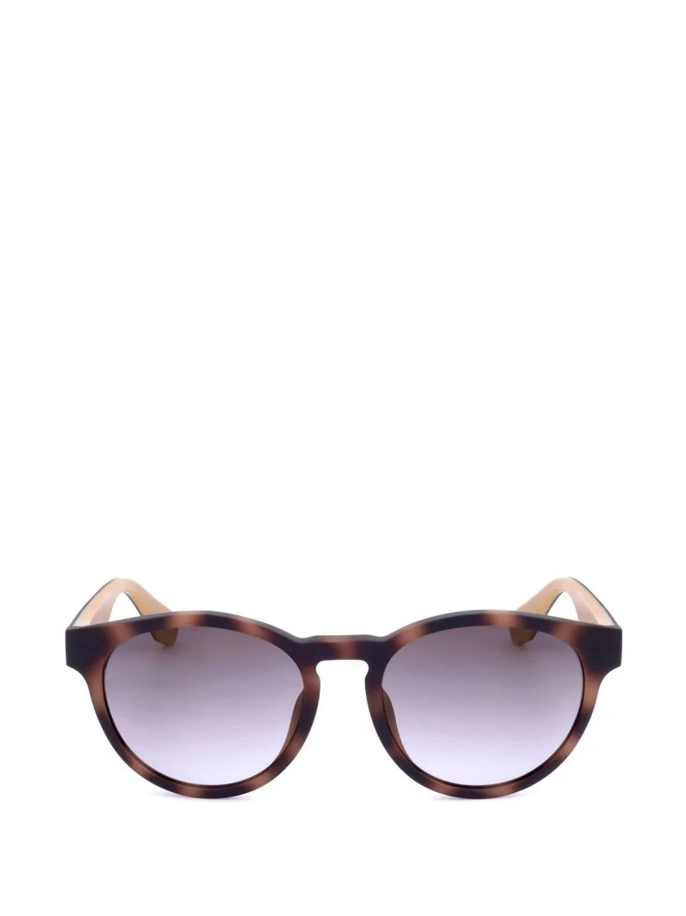 tortoiseshell-effect round-frame sunglasses - 1