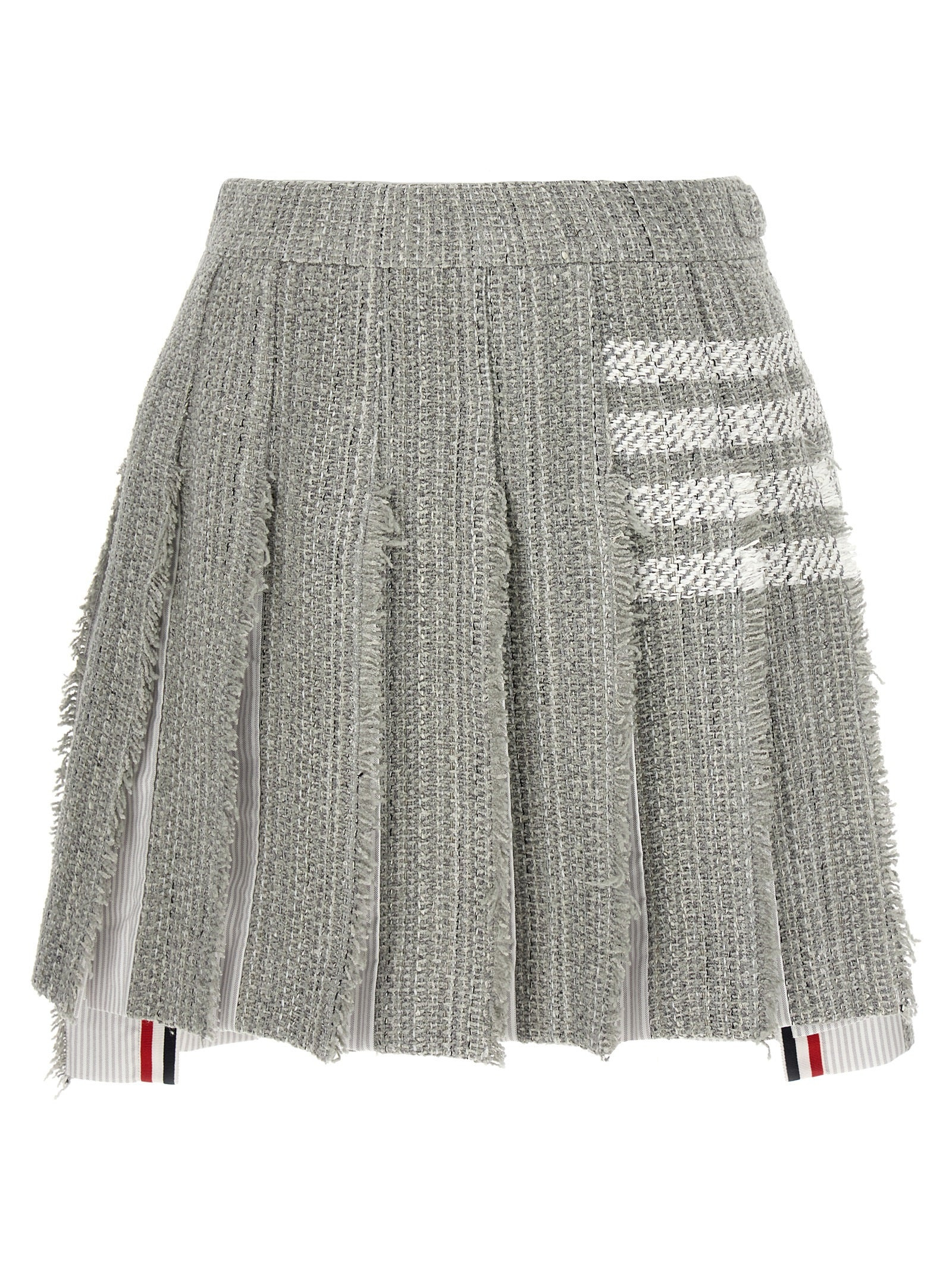 Pleated Tweed Skirt Skirts Gray - 1