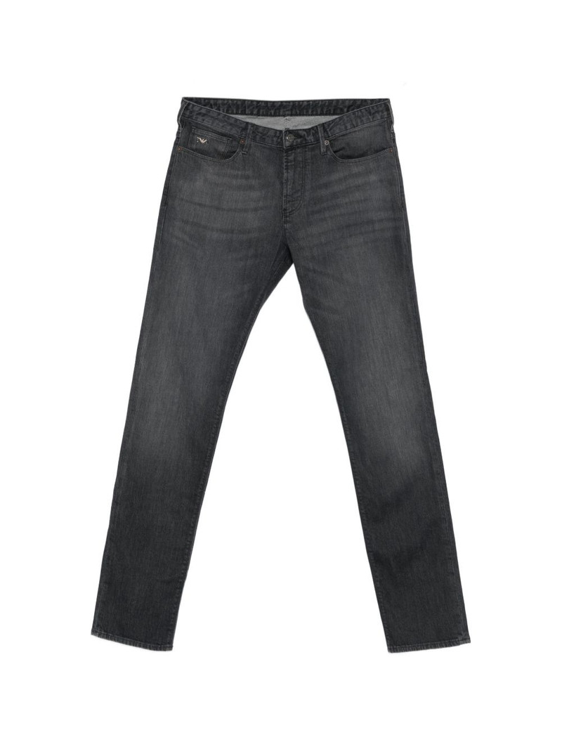 logo-plaque faded jeans 1