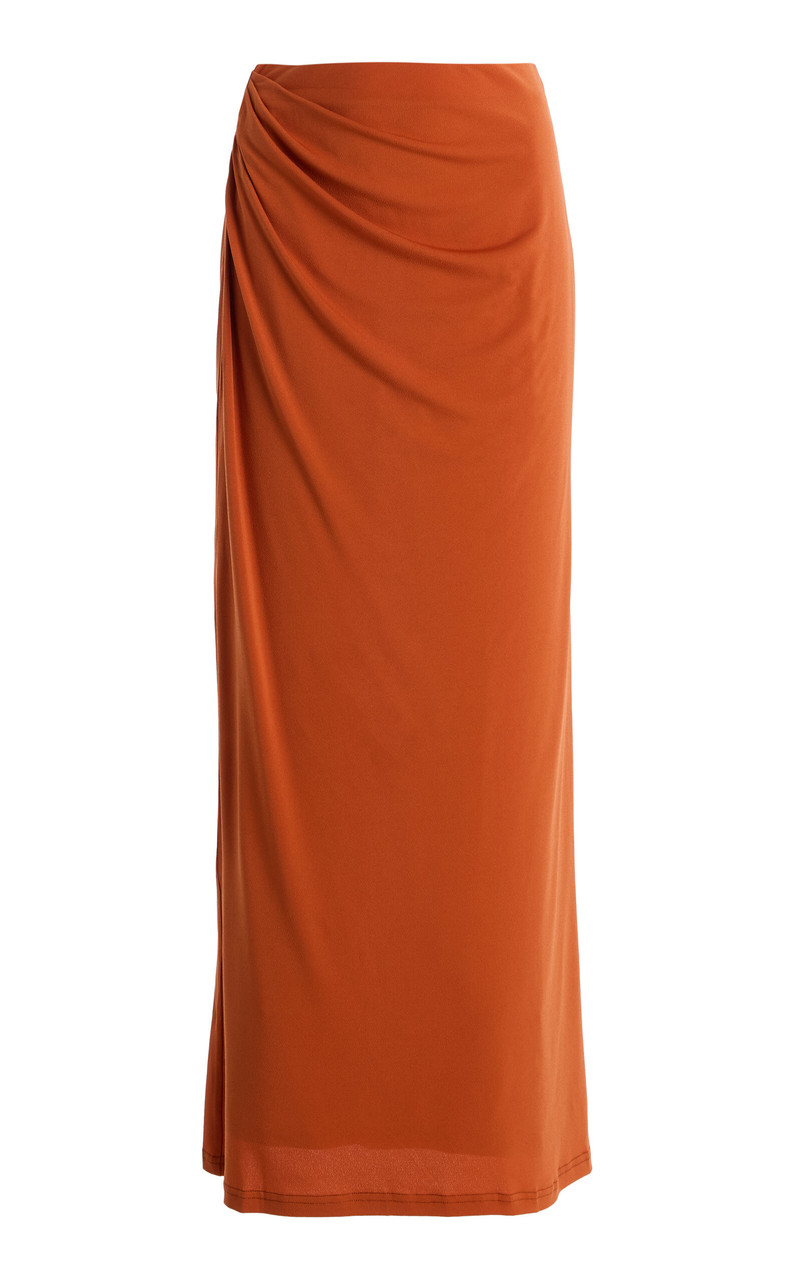 Priya Draped Jersey Maxi Skirt orange 1
