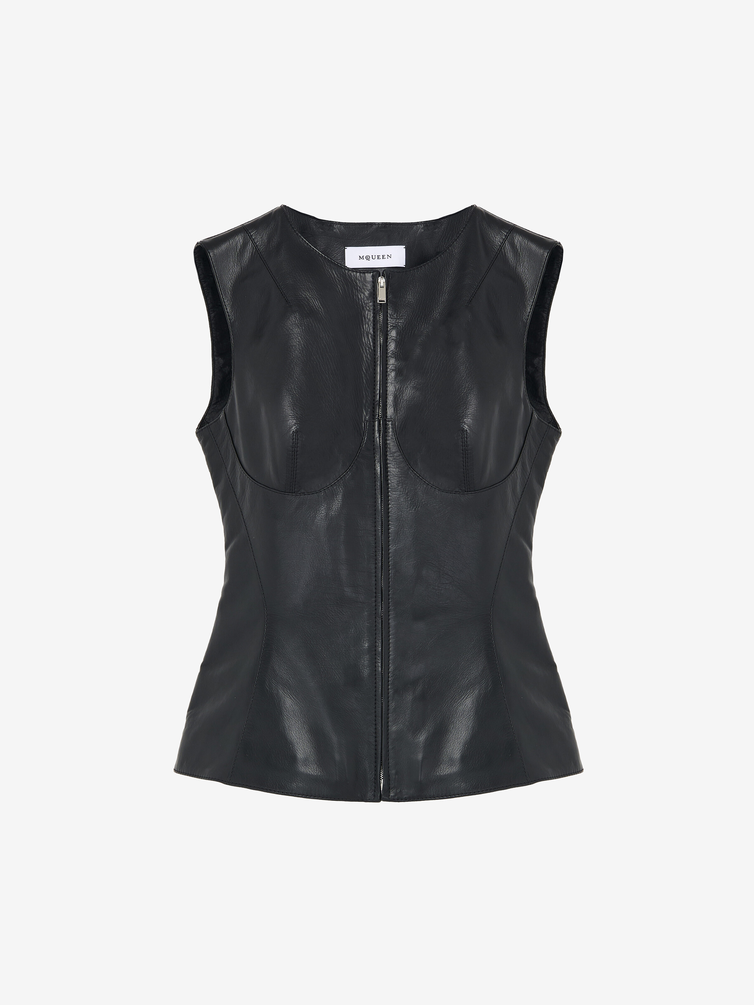 Sleeveless Leather Top - 1