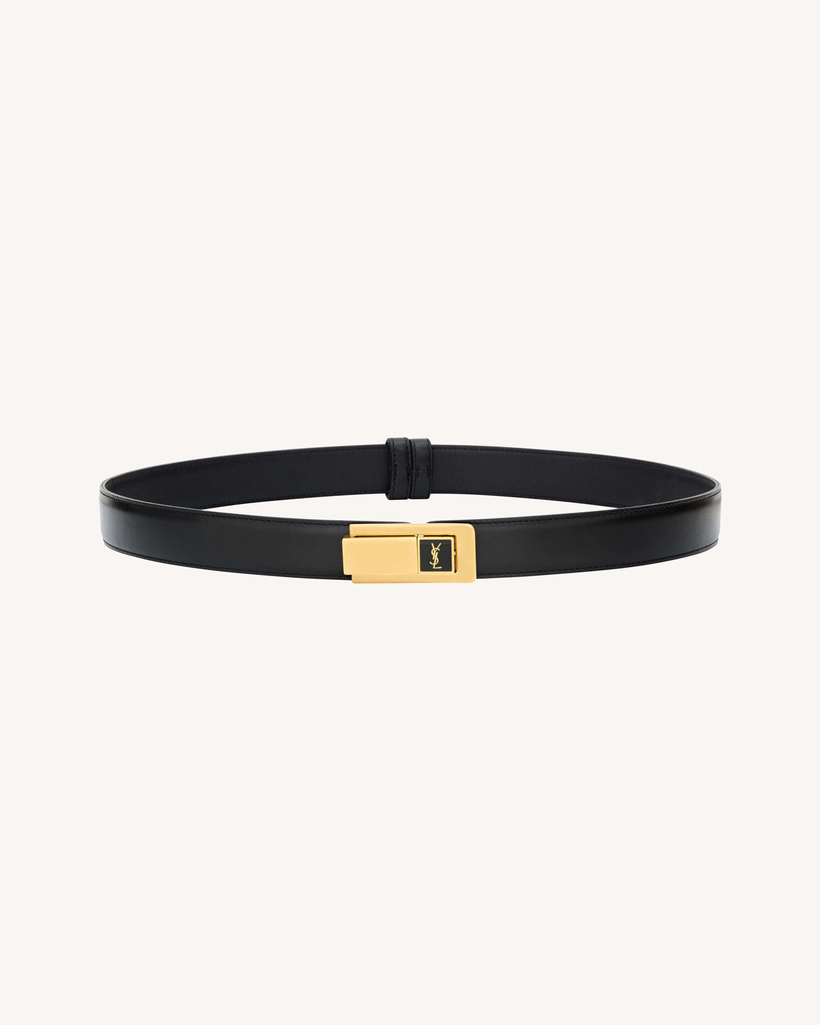 CHARNIERE BUCKLE BELT IN SMOOTH LEATHER - 2