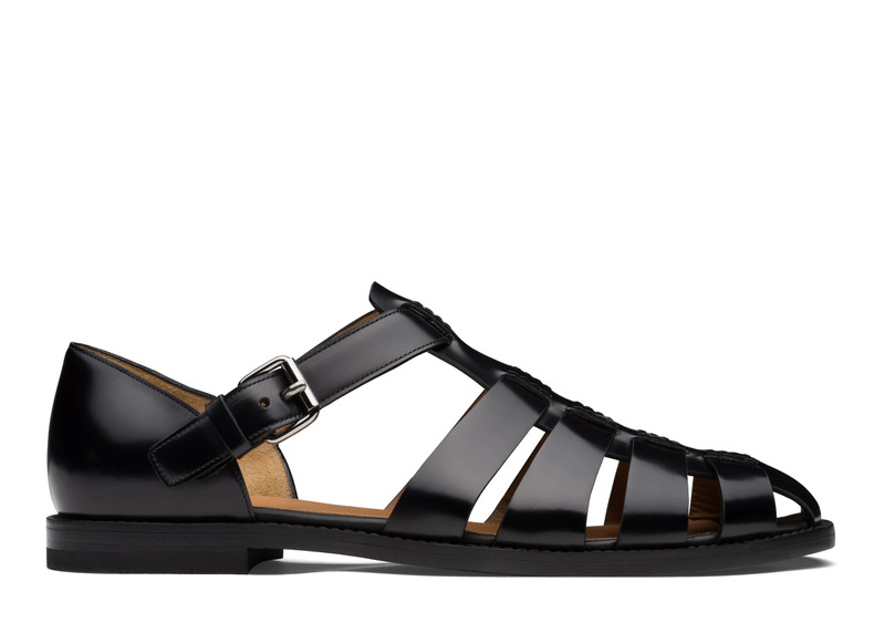 Fisherman Bookbinder Fume Leather Sandal Black - 1