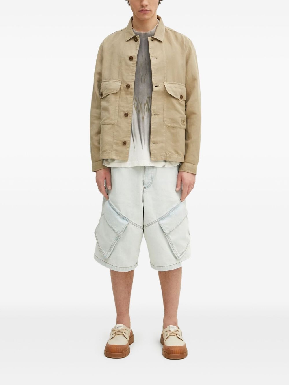 pocket-detail shirt jacket - 1