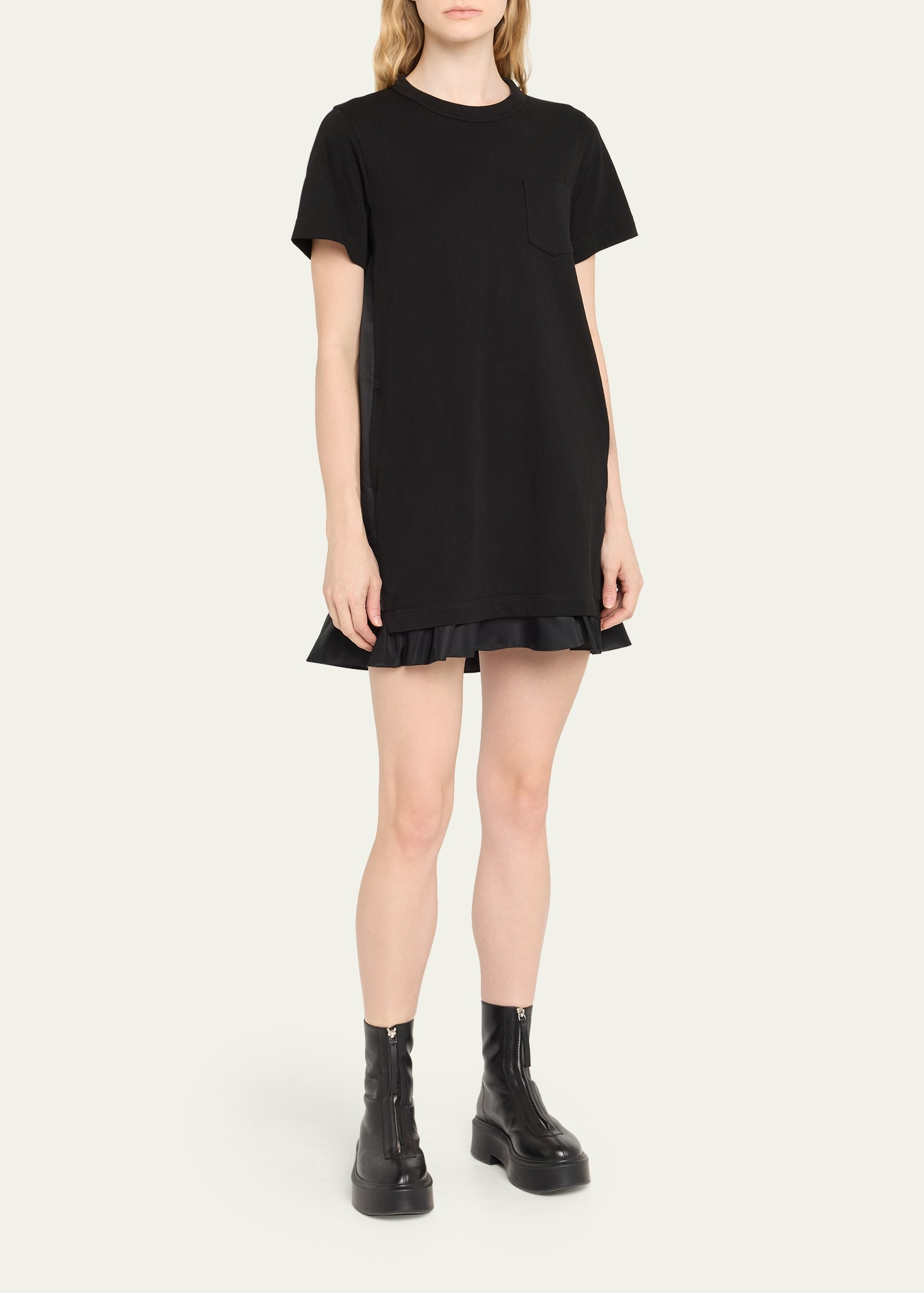 Nylon-Cotton Hybrid Mini Dress - 4