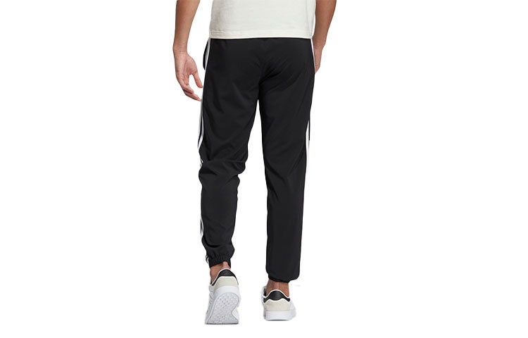 Men's adidas neo Casual Woven Bundle Feet Contrasting Colors Stripe Sports Pants/Trousers/Joggers Bl - 2