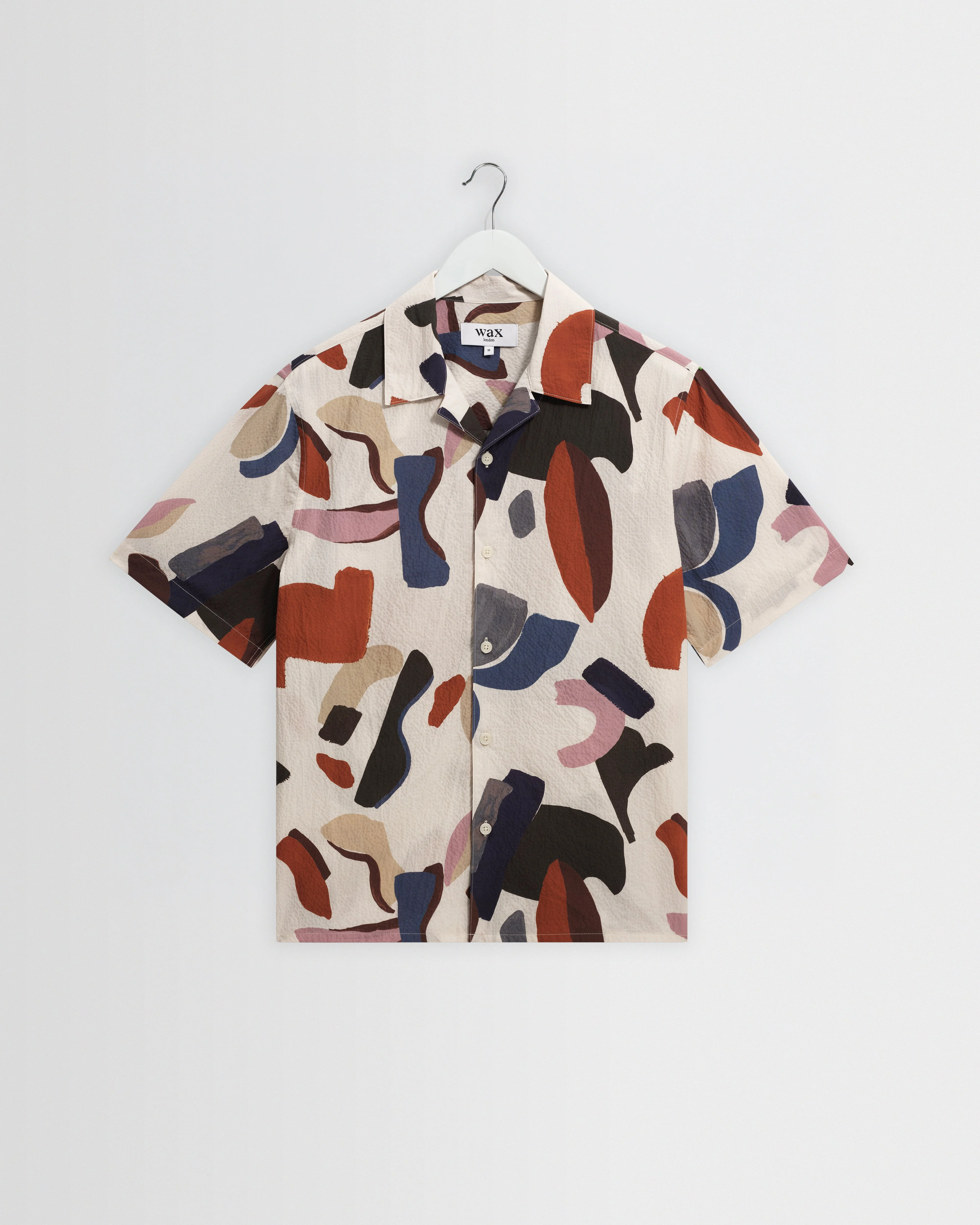 Didcot - Ecru And Multicolour Abstract Shapes Short-Sleeve Shirt - 1