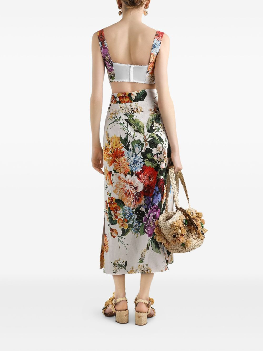 floral-print bralette top - 3