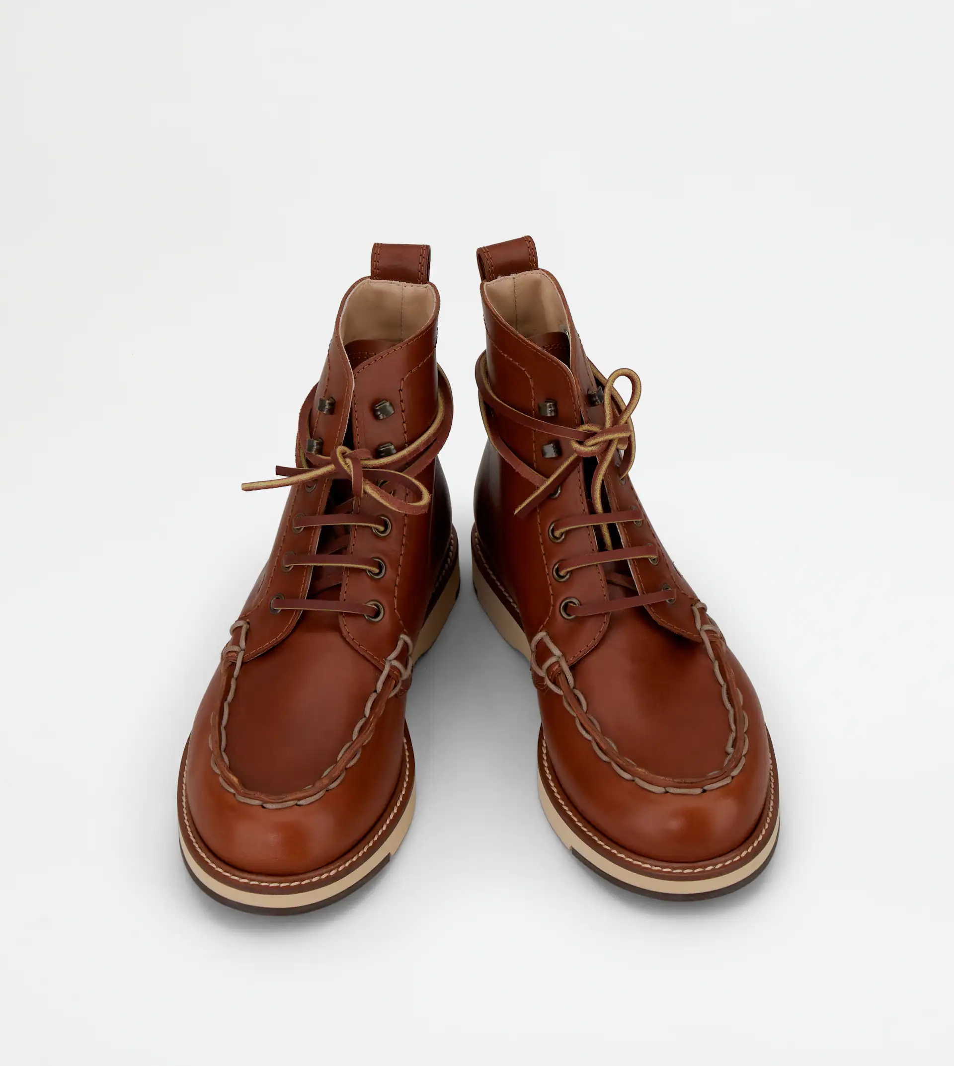 ANKLE BOOTS IN LEATHER - BROWN - 3