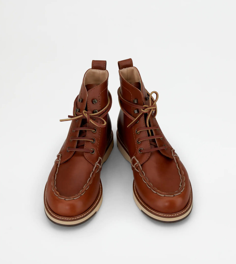 ANKLE BOOTS IN LEATHER - BROWN 3