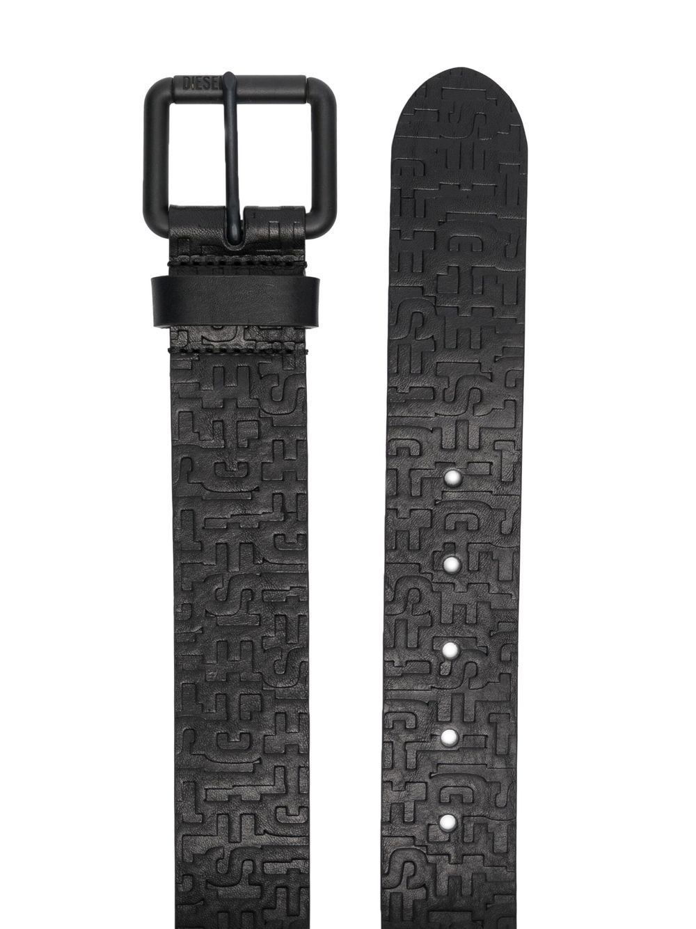 embossed-logo print leather belt - 2