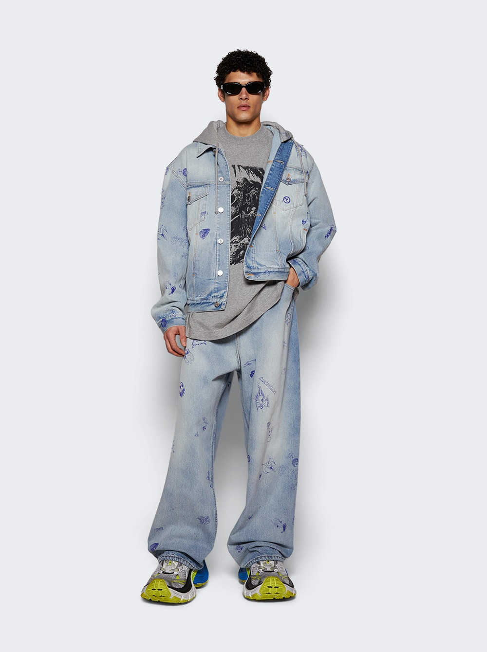 Goth Oversized Tee Grey Melange - 2