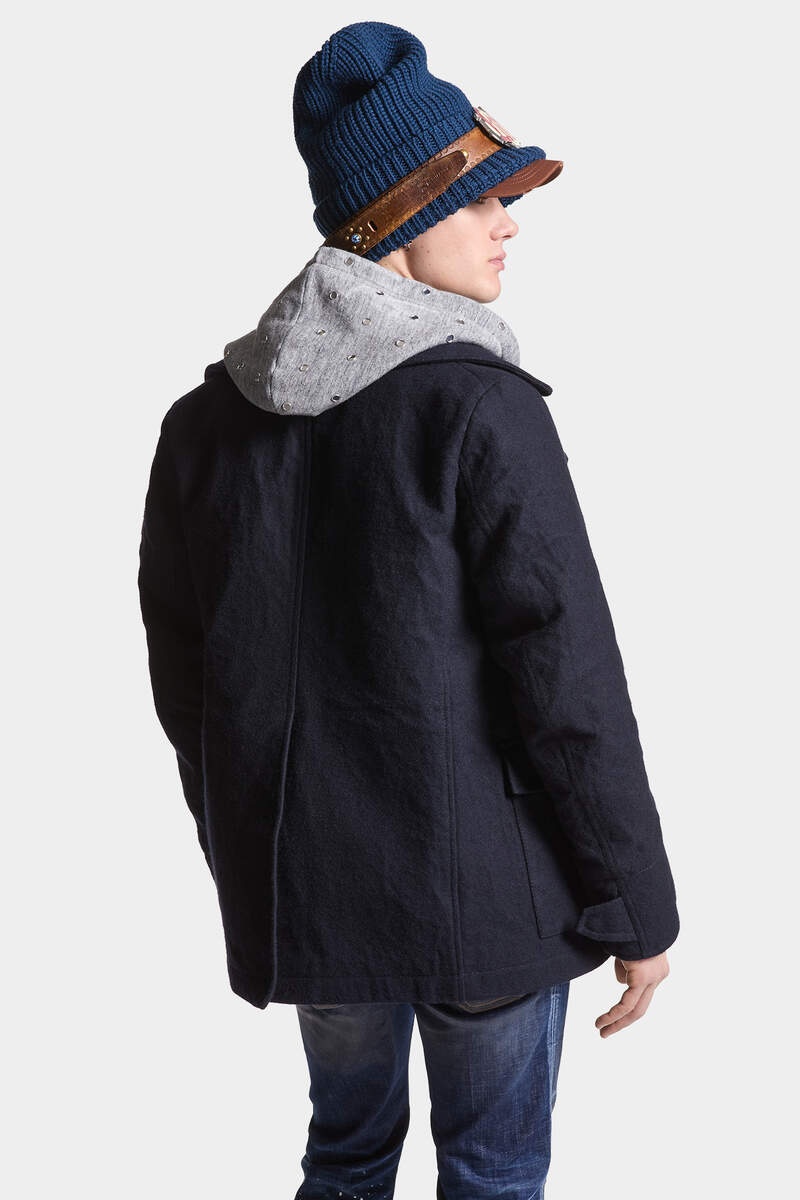 FELTED WOOL PEACOAT - 4
