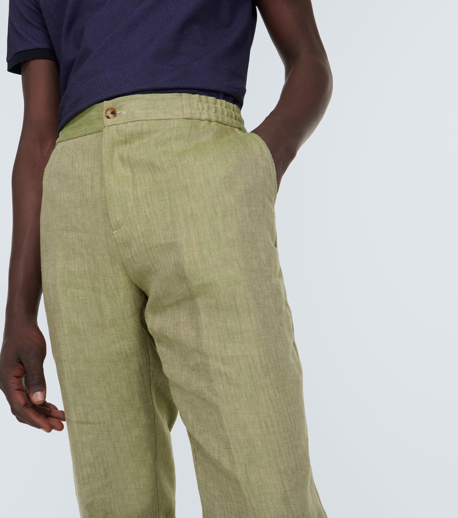 Linen straight pants - 5