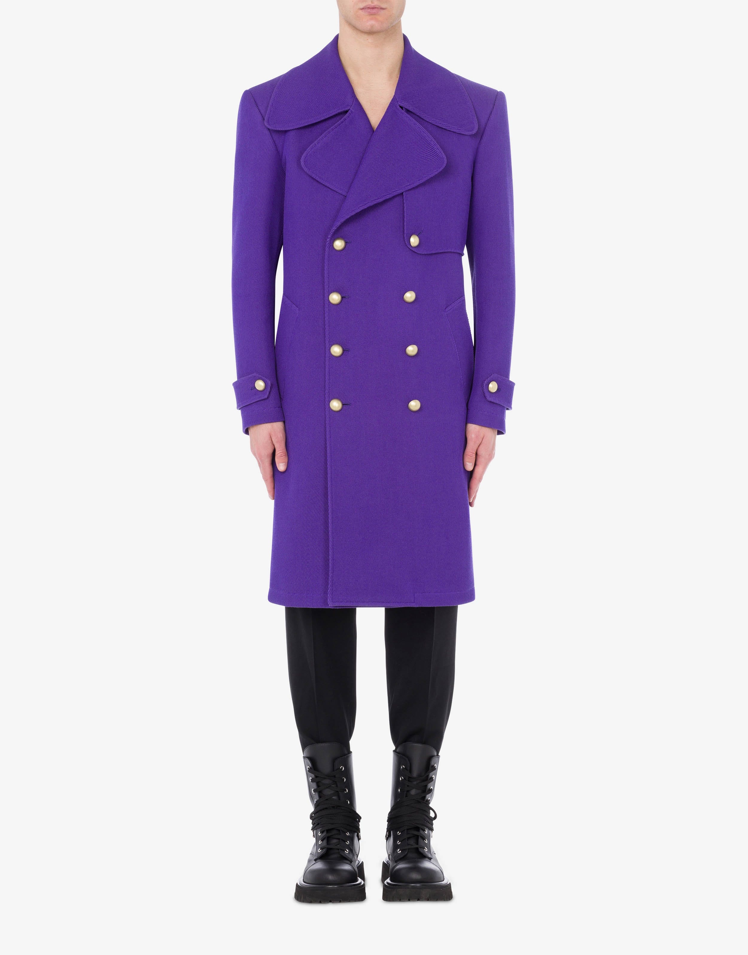 MILITARY-DETAIL COTTON WOOL COAT - 2