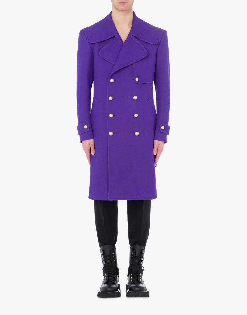 Moschino MILITARY-DETAIL COTTON WOOL COAT outlook