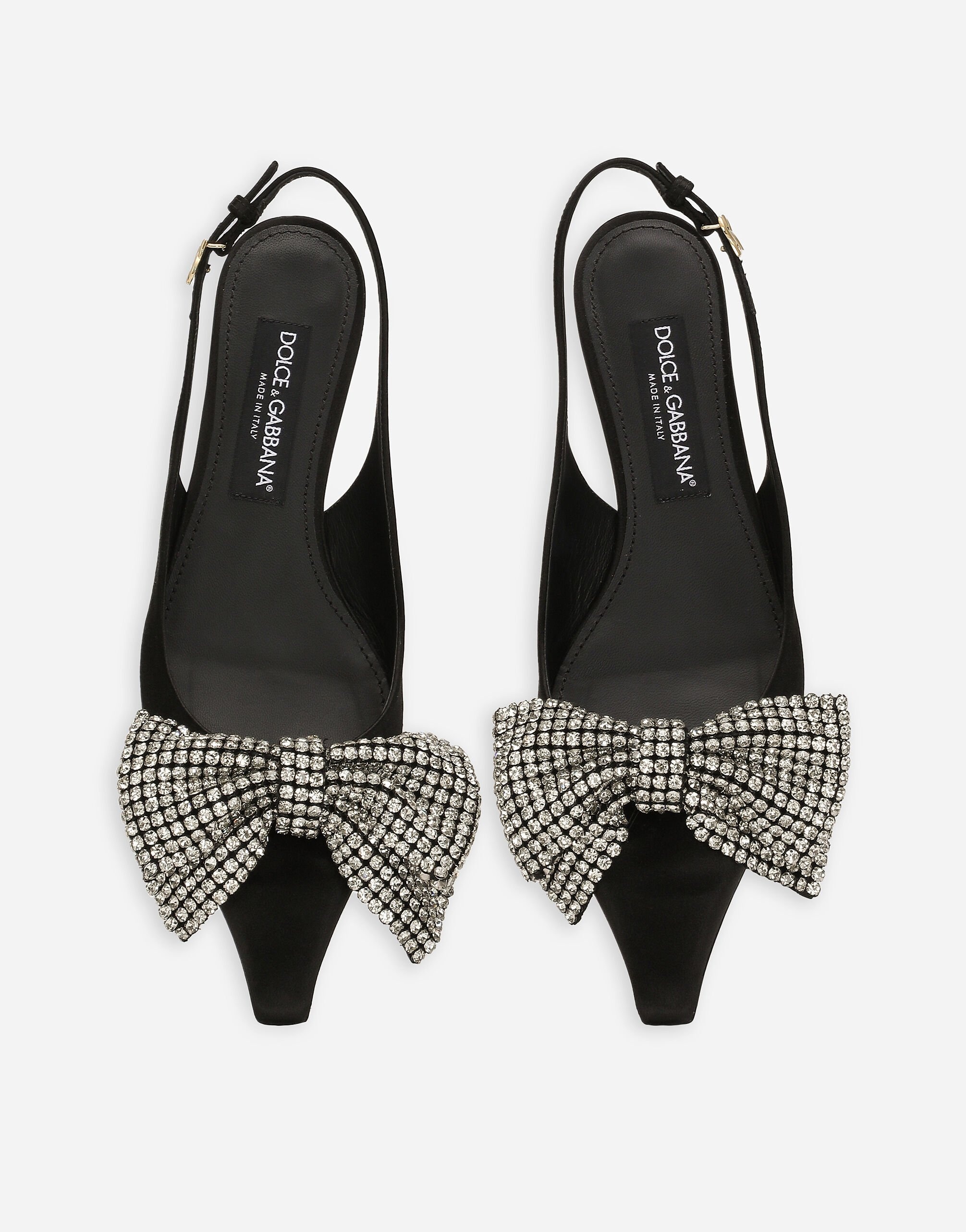 Satin slingbacks with rhinestone embellishment - 4