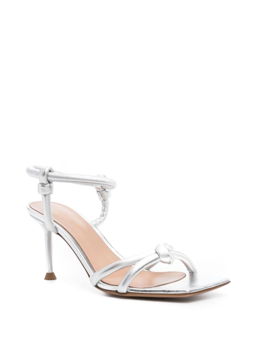 Juno 85mm metallic leather sandals - 2