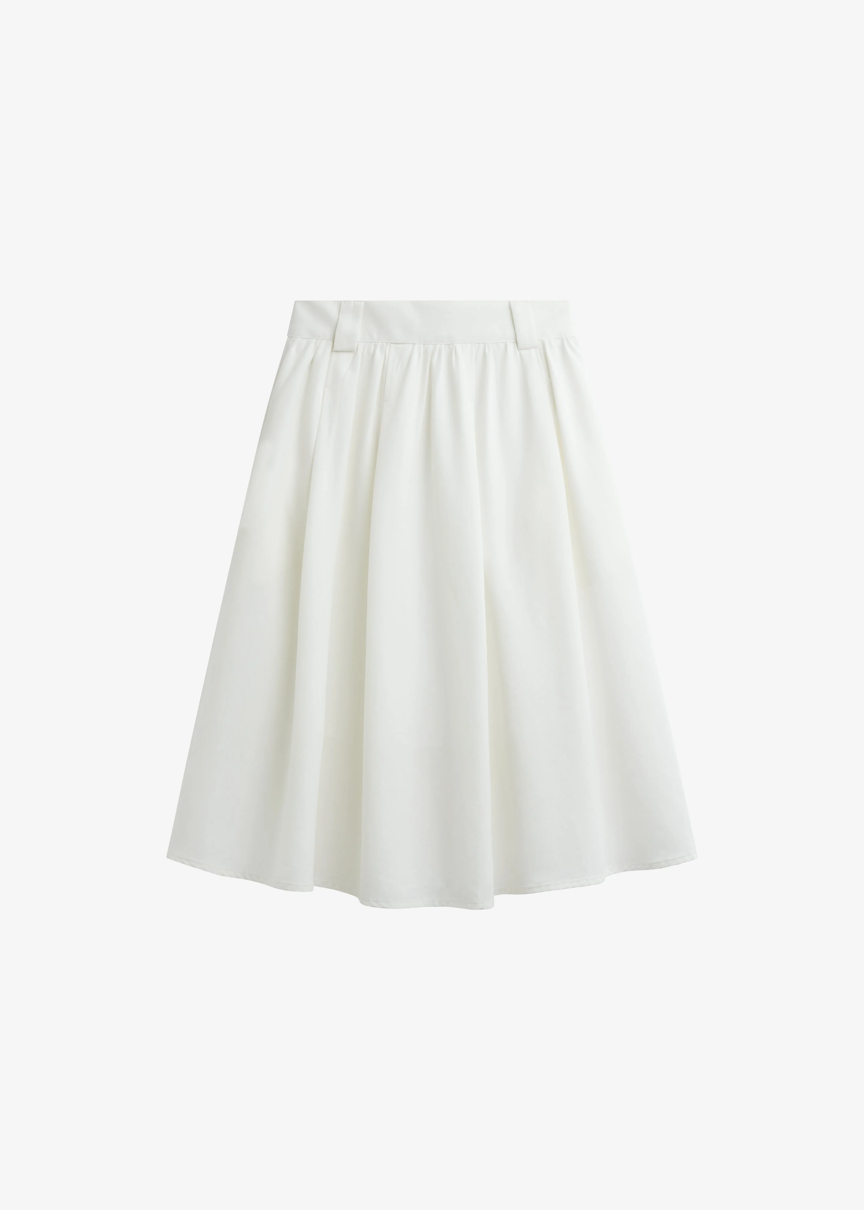 Bellona Flared Midi Skirt - White - 1