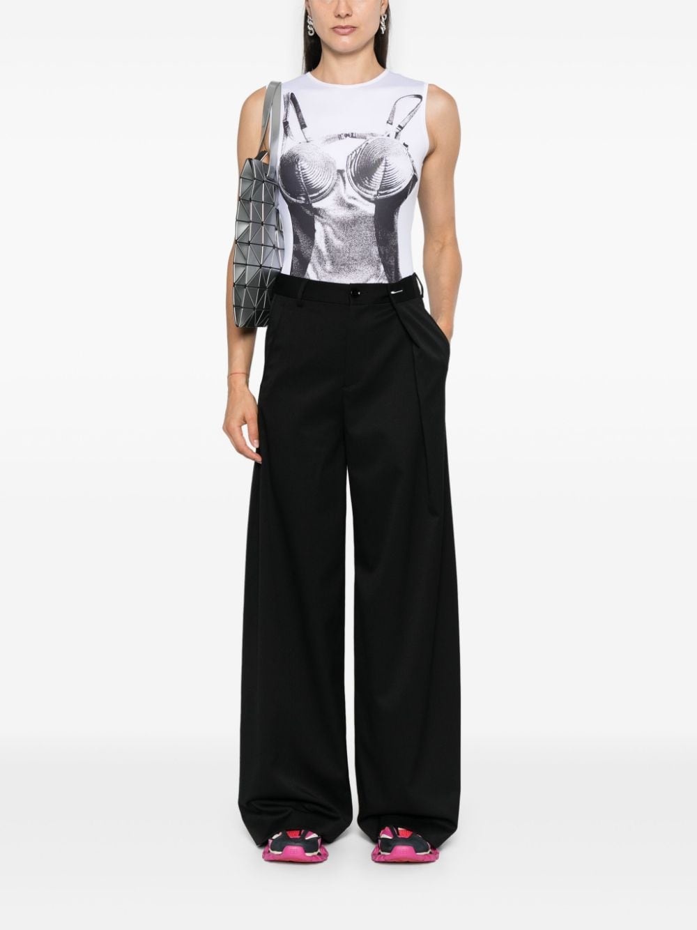 folded-detail tailored palazzo pants - 2