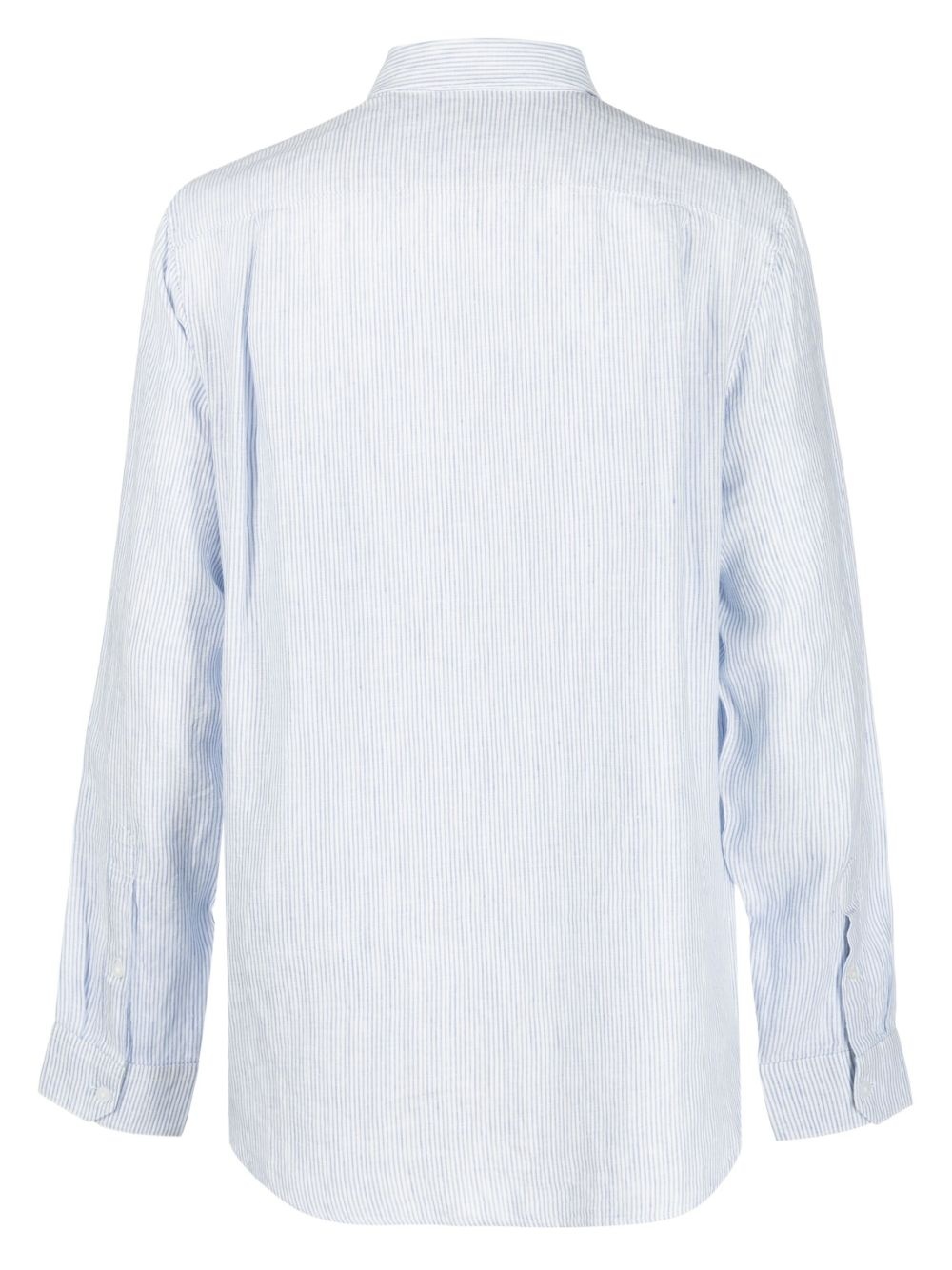striped button-up linen shirt - 2