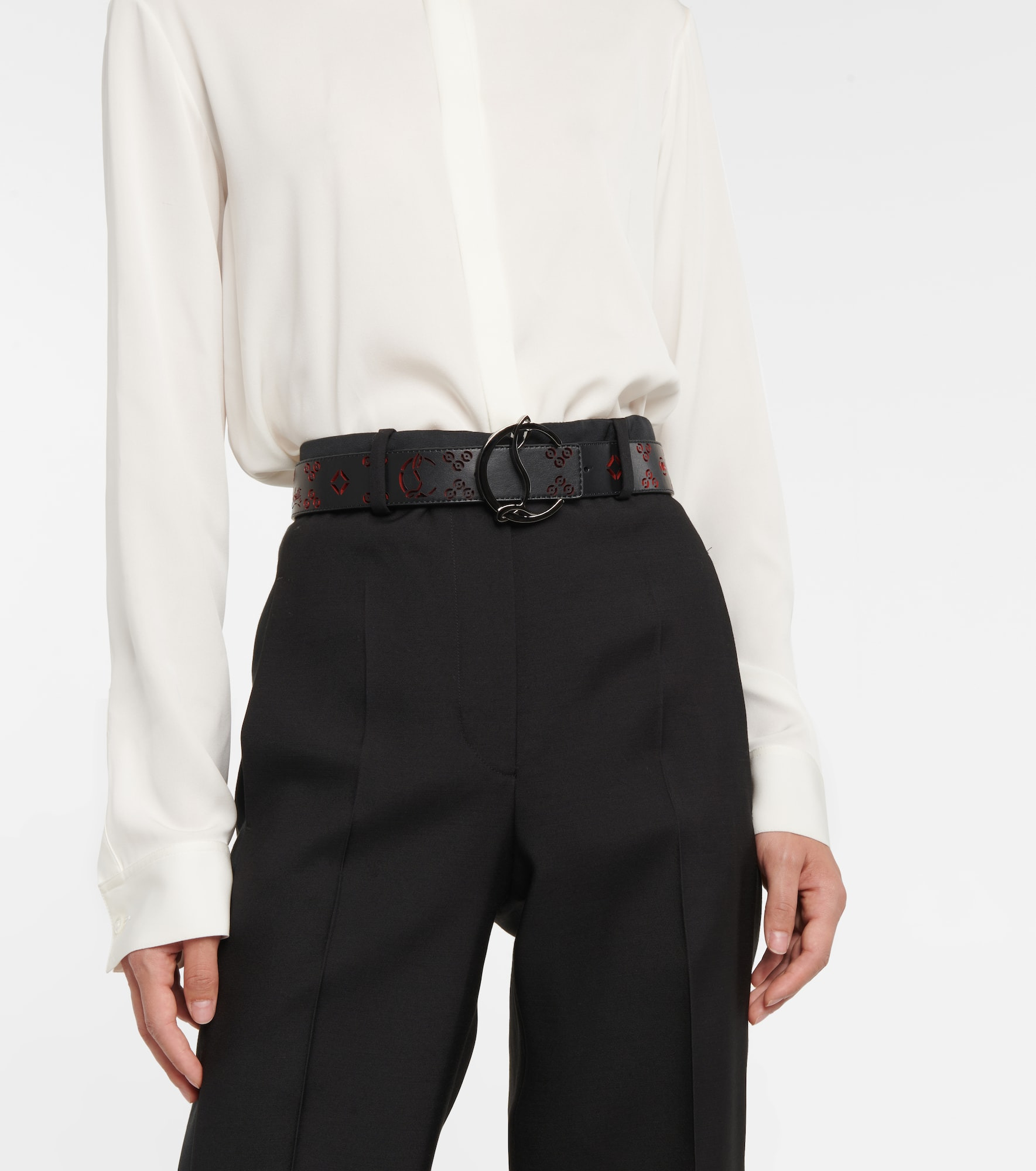 Lazer-cut leather belt - 2