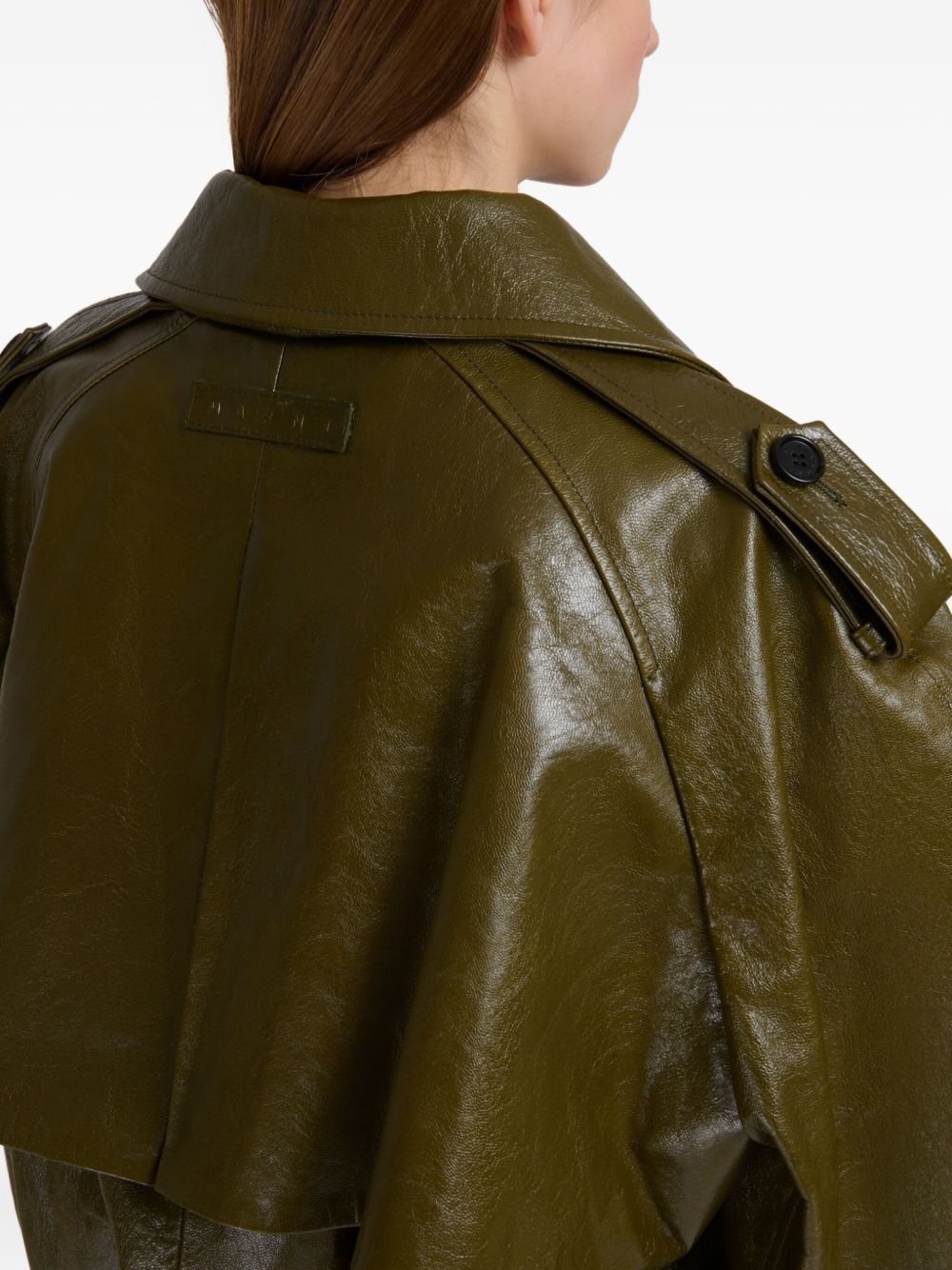 cropped leather jacket - 5