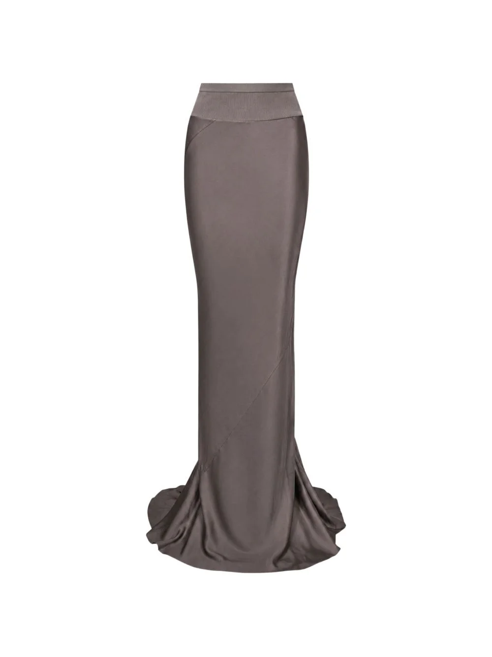 ribbed-waistband panelled skirt - 1