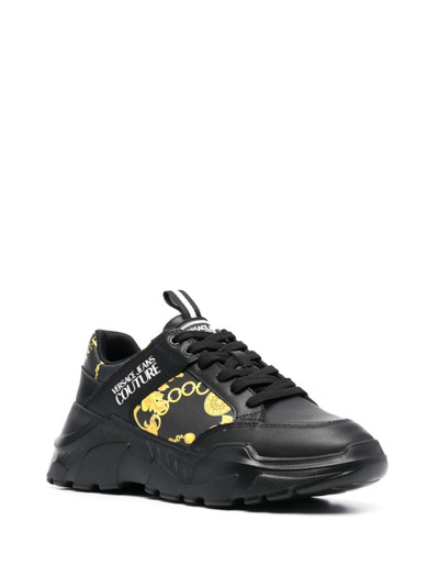 VERSACE JEANS COUTURE chain-link print leather low-top sneakers outlook