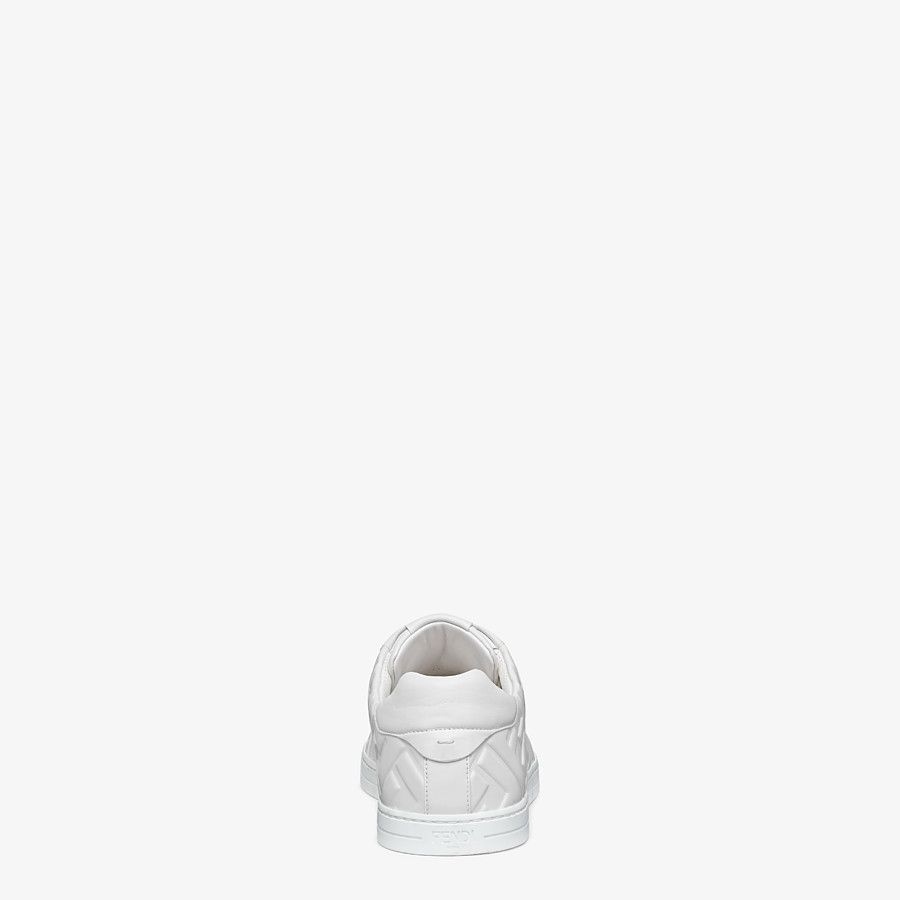 White nappa leather low-tops - 3