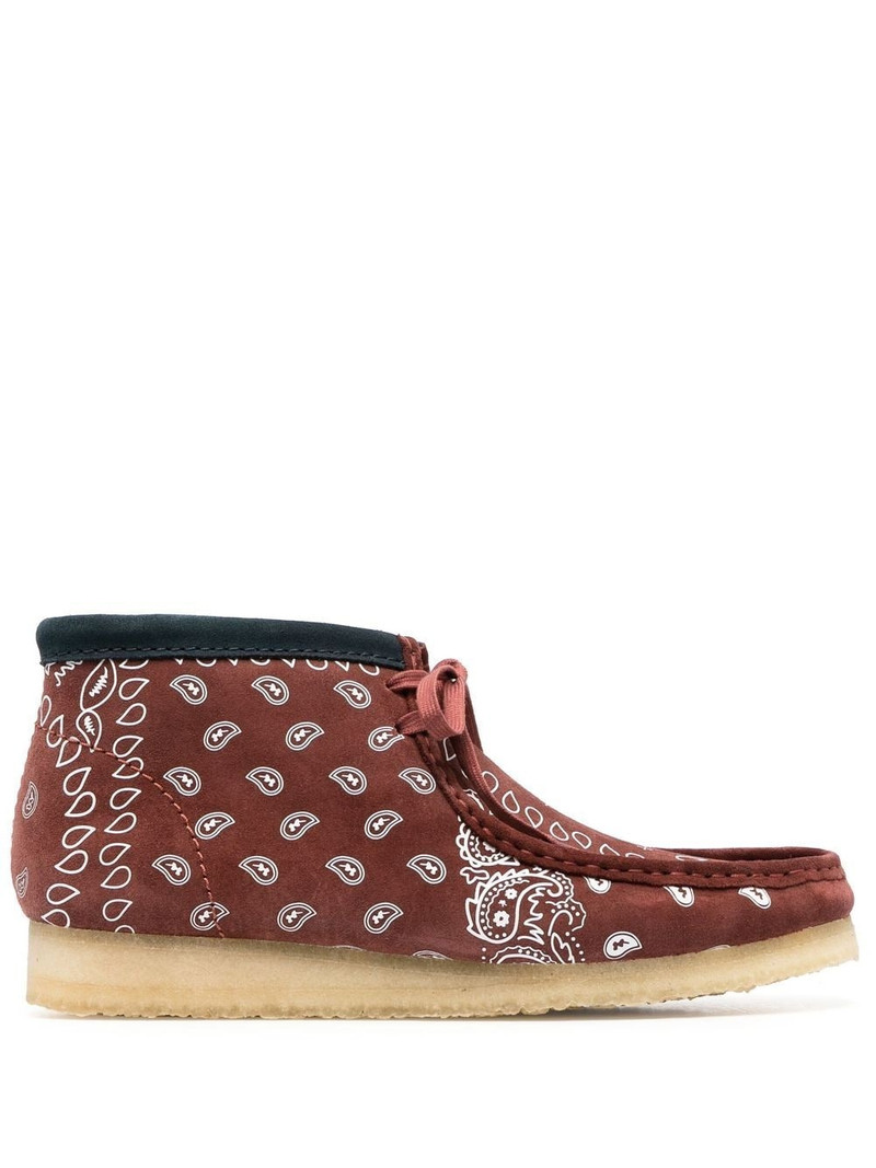 paisley-print lace-up boots 1