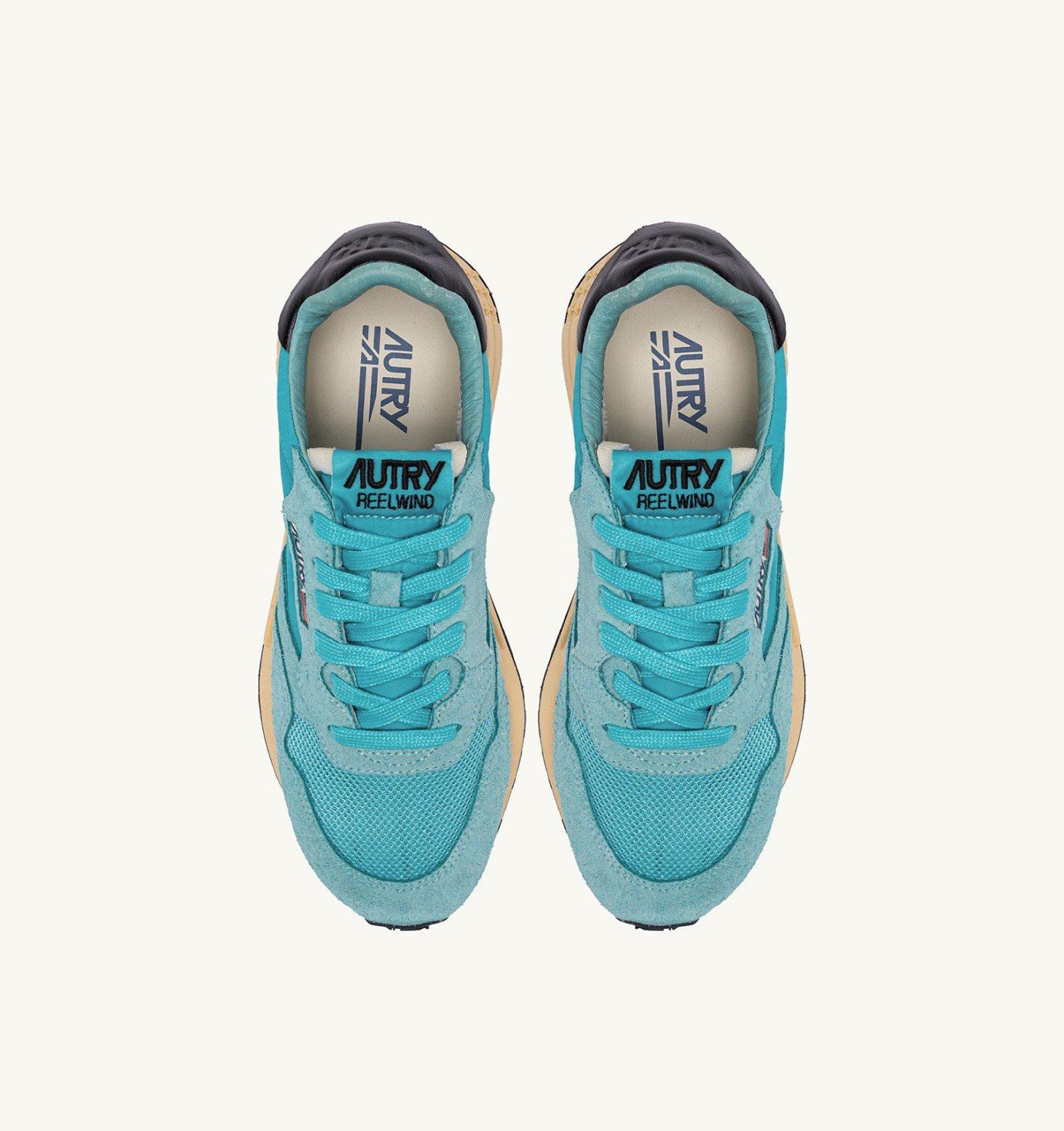 REELWIND LOW SNEAKERS IN NYLON SUEDE AND LEATHER COLOR CAPRI AND BLACK - 5